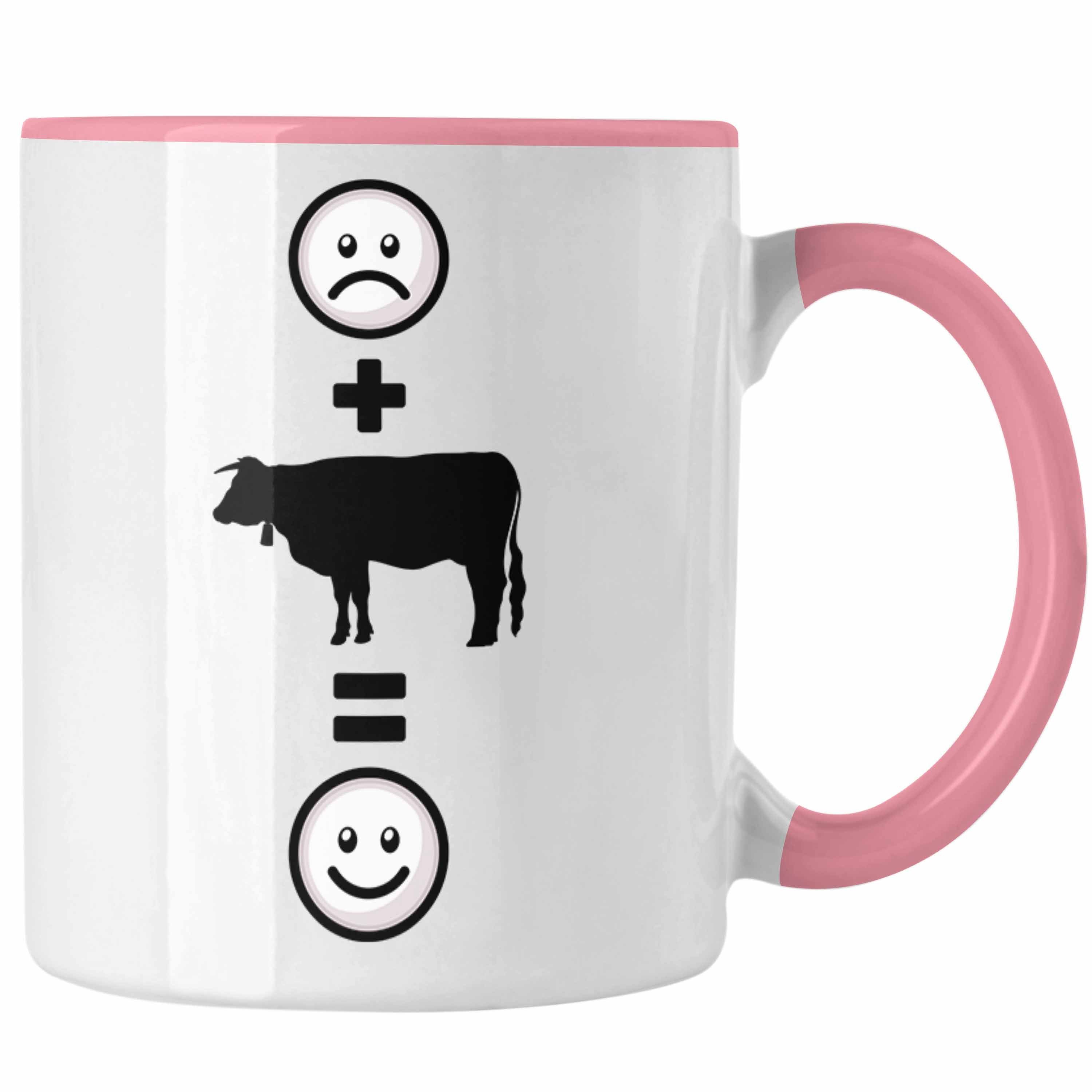 Tasse Trendation Bauern Lustige Rosa für Geschenk Tasse Landwirt Kühe Rinder :(Kuh)