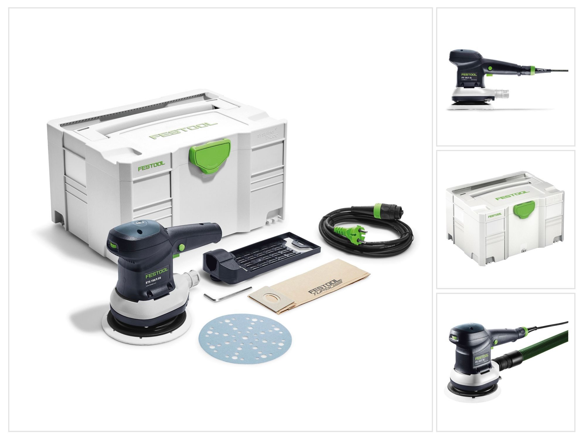 FESTOOL Exzenterschleifer ETS 150/5 EQ-Plus Exzenterschleifer 310 W 150 mm + systainer (575056