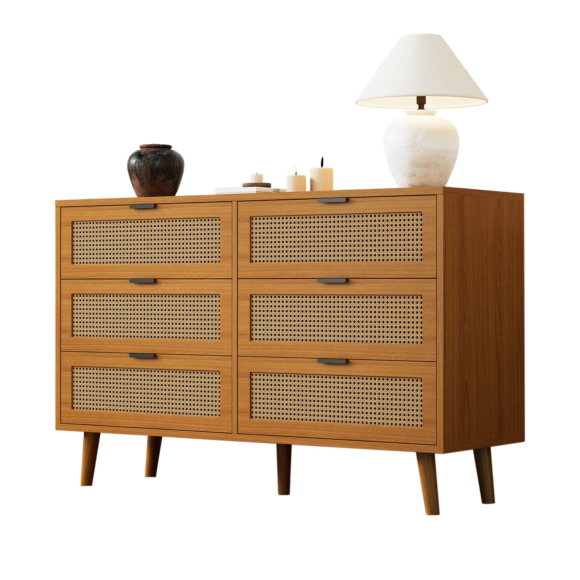 SOFTWEARY Schubkastenkommode (120/40/76,5 cm), Kommode mit Schubladen, Mehrzweckschrank