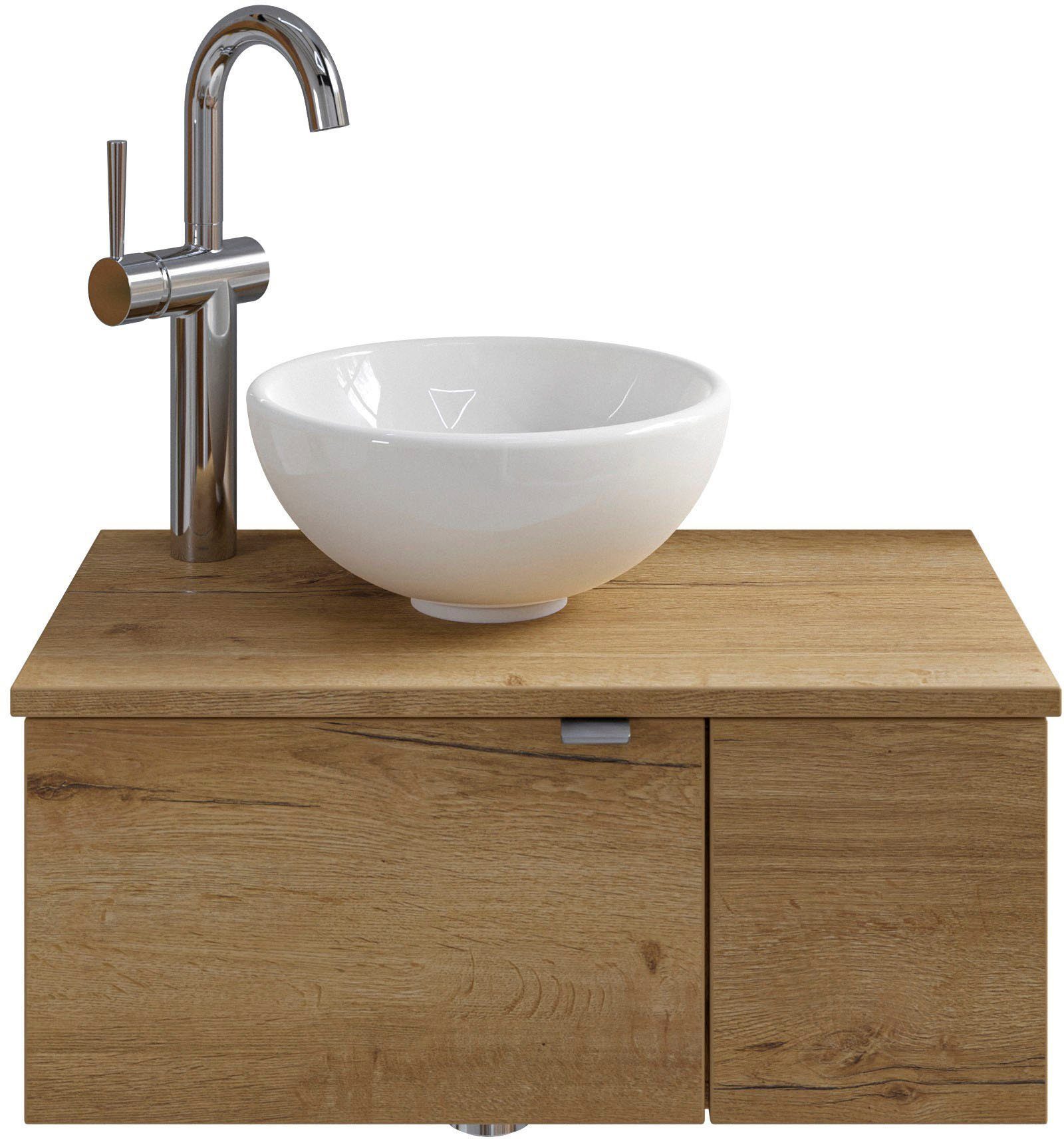 Saphir Waschtisch "Serie 6915 Waschschale mit Unterschrank für Gästebad, Gä günstig online kaufen