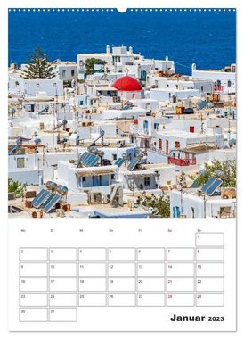 CALVENDO Wandkalender Stadt Mykonos - Reiseplaner (Premium, hochwertiger DIN A2 Wandkalender 2023, Kunstdruck in Hochglanz)
