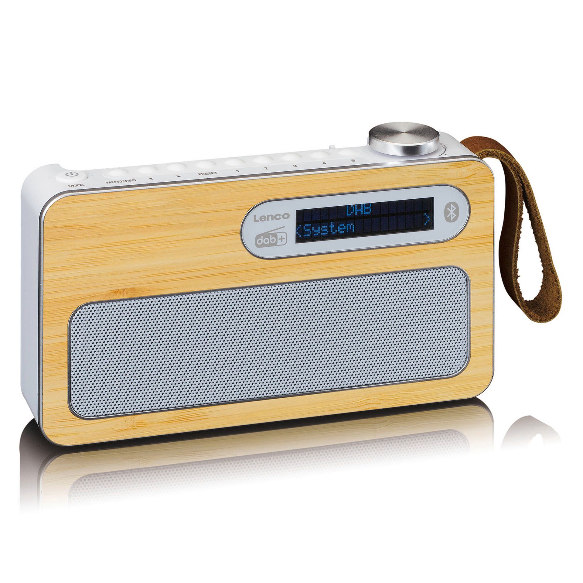 (DAB) Digitalradio mit DAB+/ Bambus-Weiß (DAB) Radio FM (Digitalradio Tragbares BT Lenco