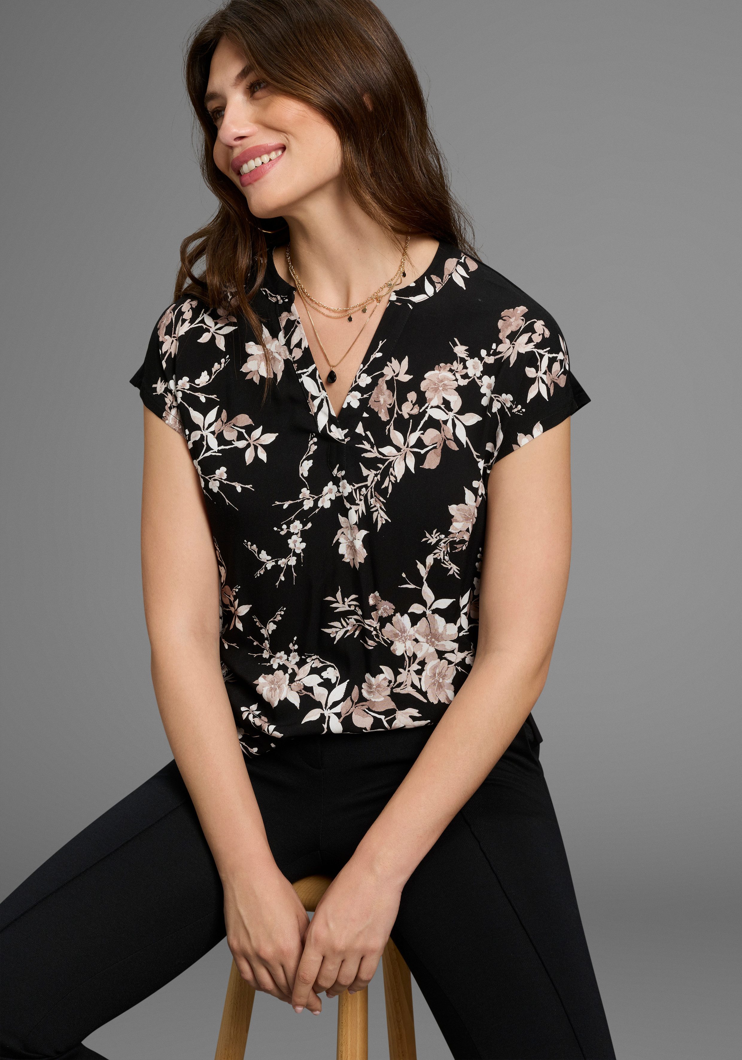 Laura Scott Hemdbluse in modischem Blumen-Print - NEUE KOLLEKTION günstig online kaufen