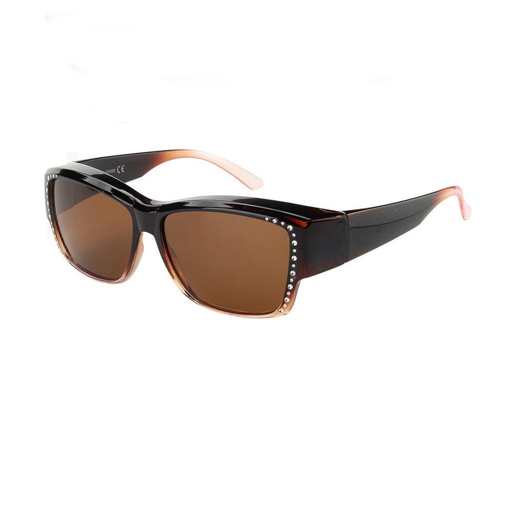 Sonnenbrille Polarisierte Überzieh Sonnenbrille Überziehbrille Überbrille 9158 Brau
