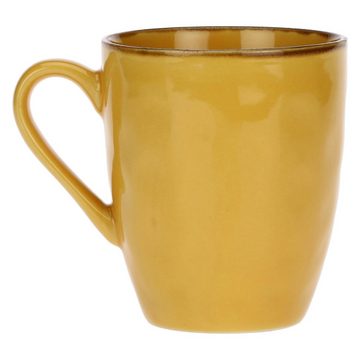 Rose & Tulpani Tasse Große Tasse Steingut Becher mit Henkel 430ml Gelb, Steingut, Handgefertigt, Backofengeeignet