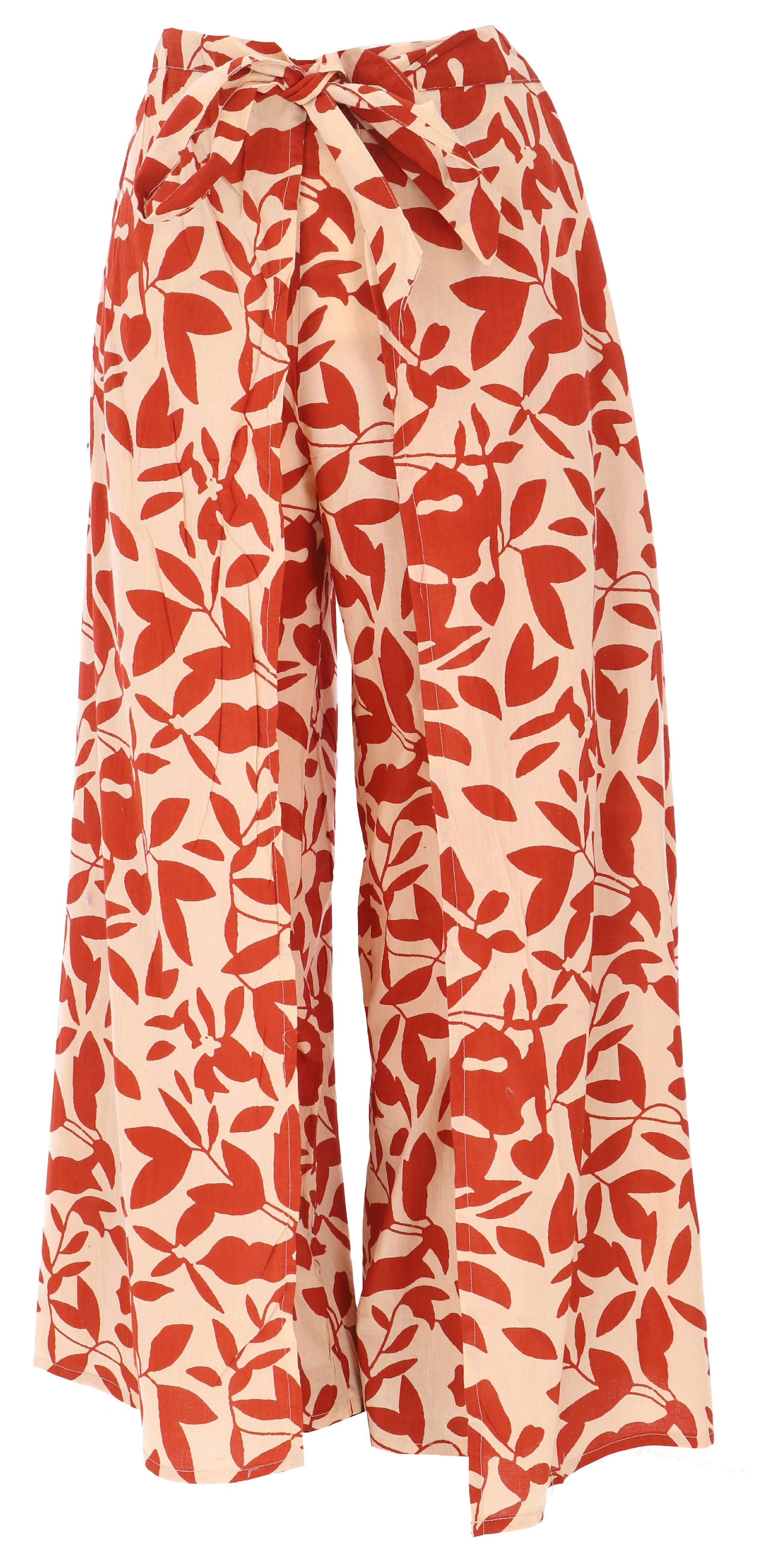 Guru-Shop Relaxhose Palazzohose, weite Boho Sommerhose, Baumwoll.. alternative Bekleidung