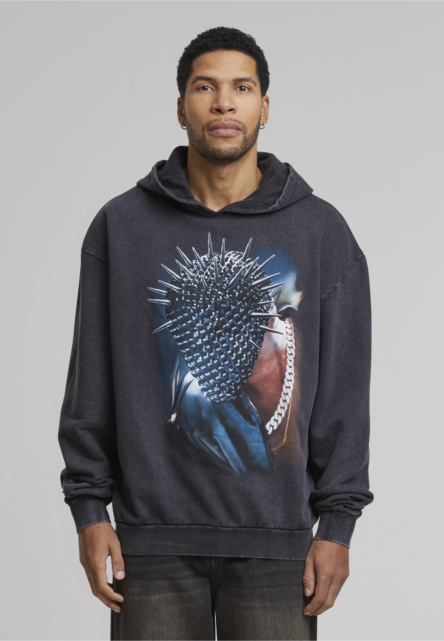 Upscale by Mister Tee Rundhalspullover Upscale by Mister Tee Thorned Mask Oversize Hoody (1-tlg)
