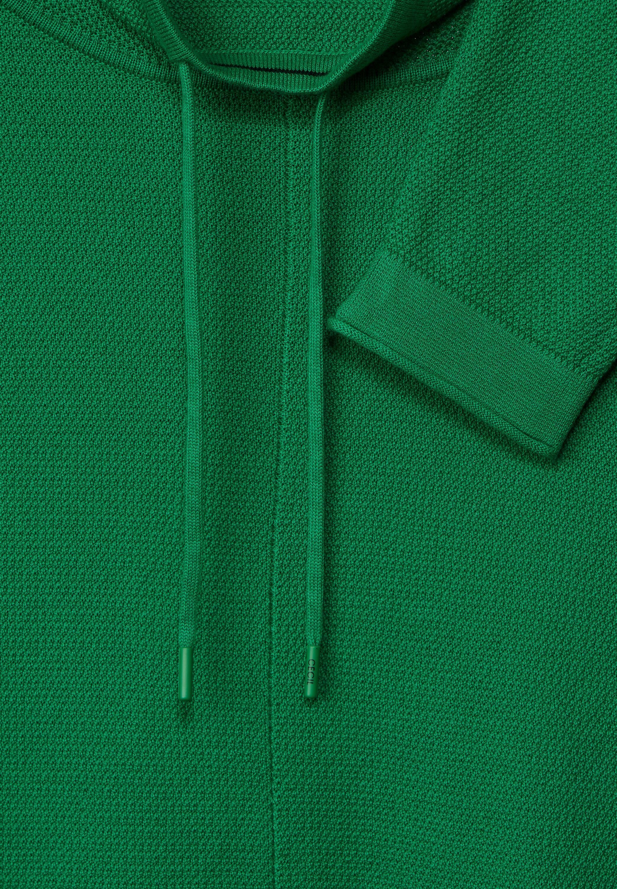 Cecil easy mit Stehkragenpullover green Strick-Struktur
