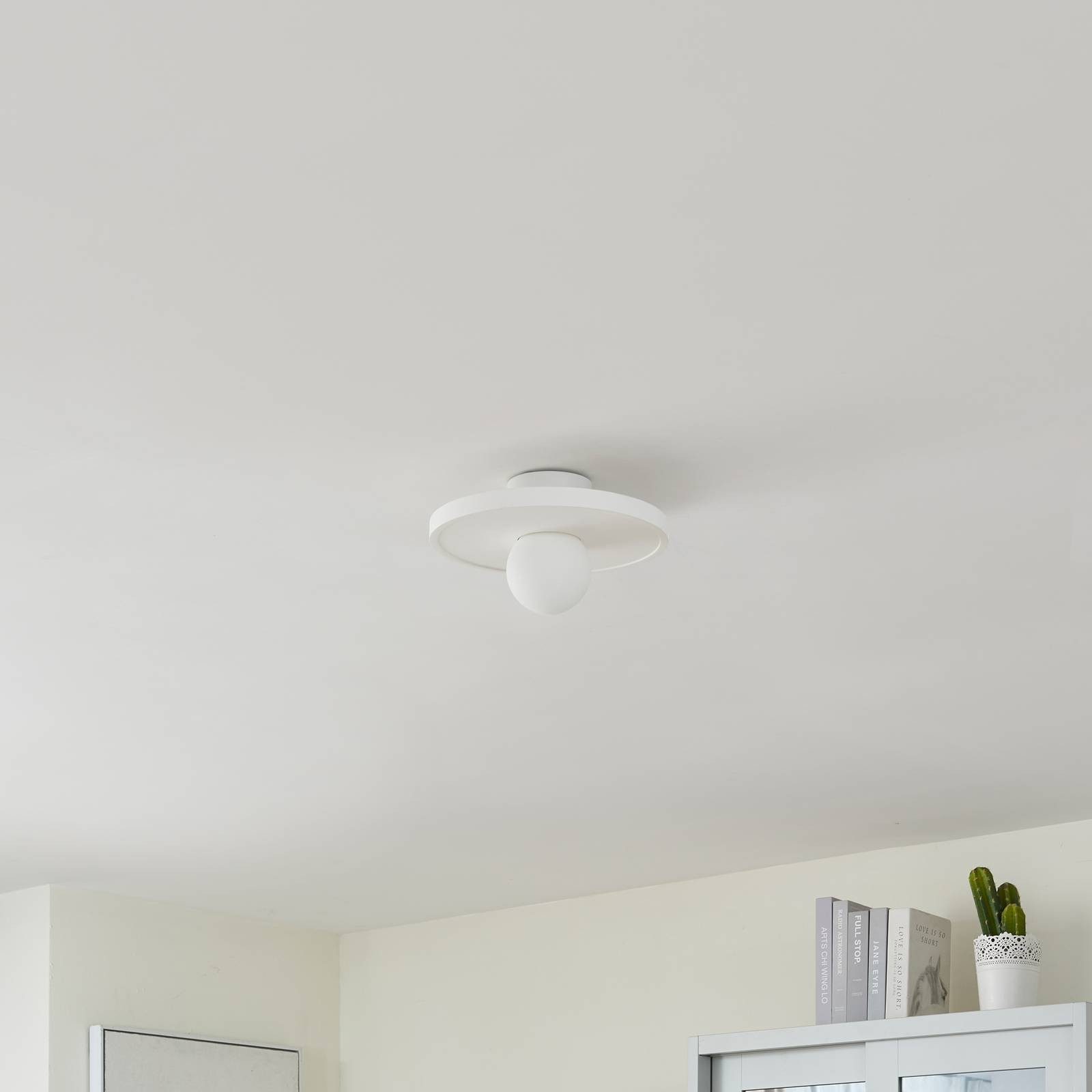 Lindby Wandleuchte Nielson, Gips Weiß IP20, 1 x 15 W LED