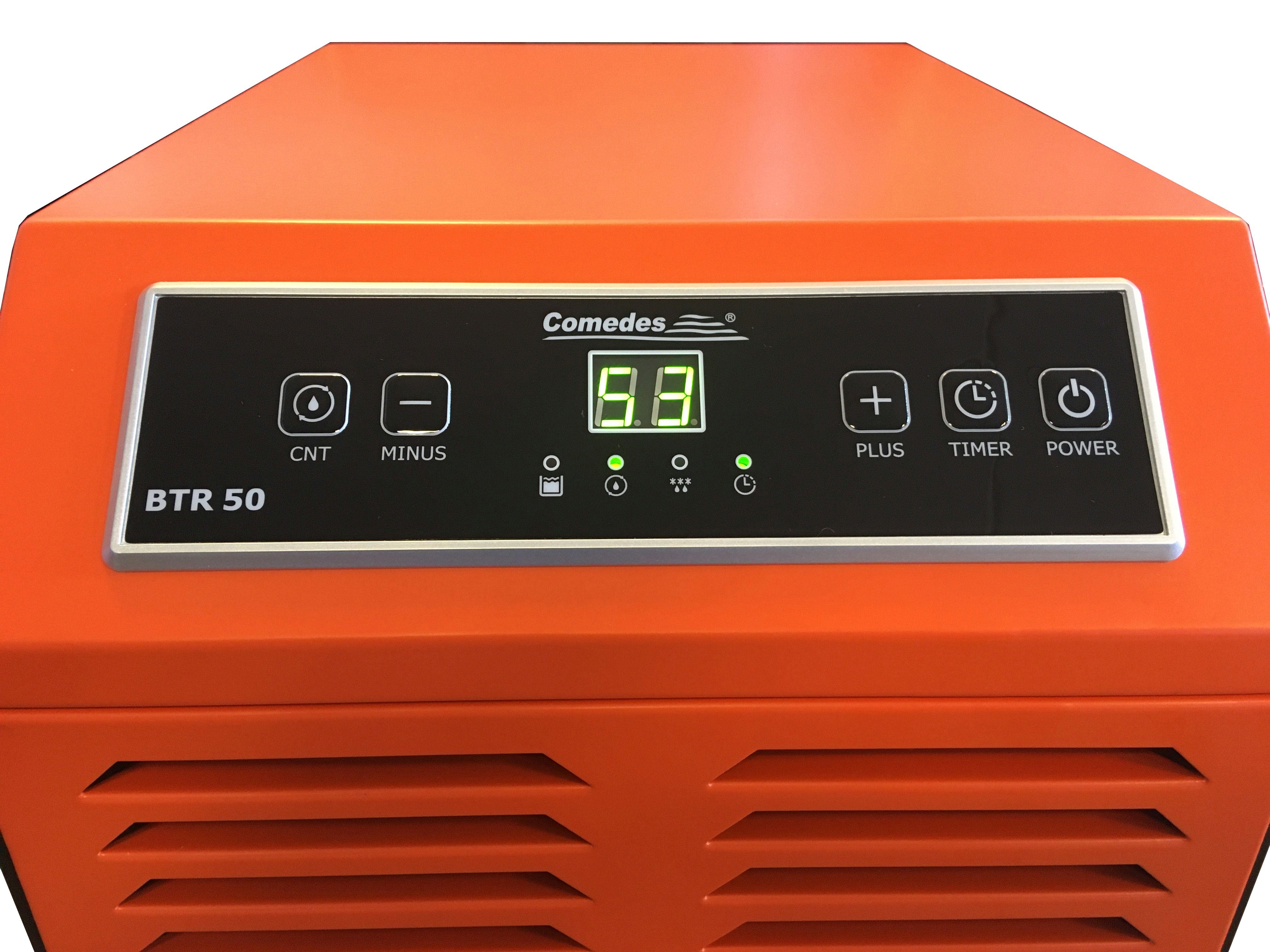 Comedes Bautrockner Luftentfeuchter BTR 50, für 115 m³ Räume, Entfeuchtung 51,00 l/Tag, Tank 5,50 l