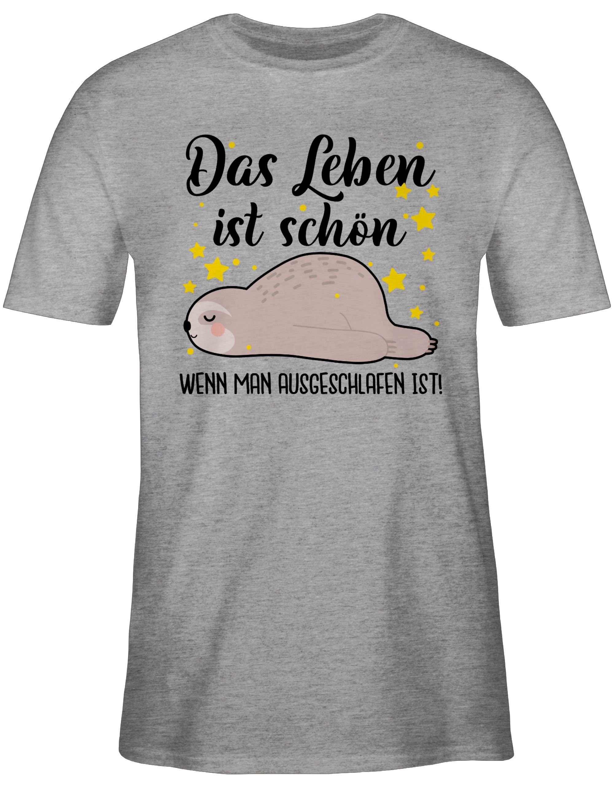 T-Shirt Das Leben ist schön, wenn man ausgeschlafen ist! - schwarz