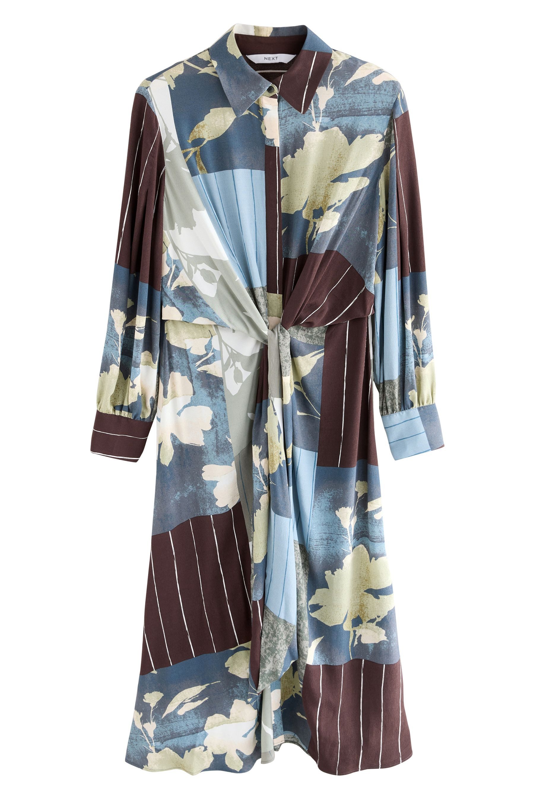 Next Maxikleid Maxi-Hemdblusenkleid mit Zierknoten (1-tlg) günstig online kaufen