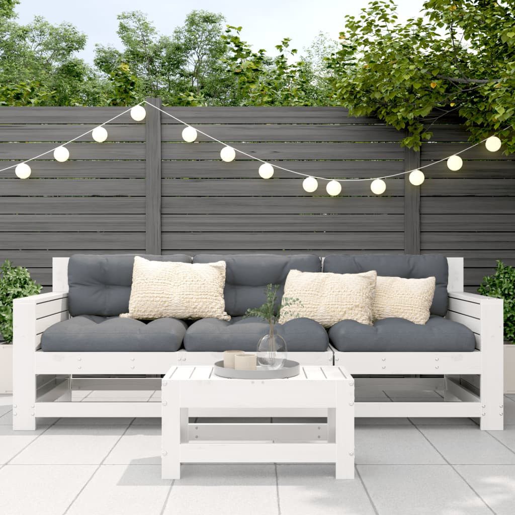 vidaXL Sofaelement Gartenhocker Weiß 62x30x32 cm günstig online kaufen