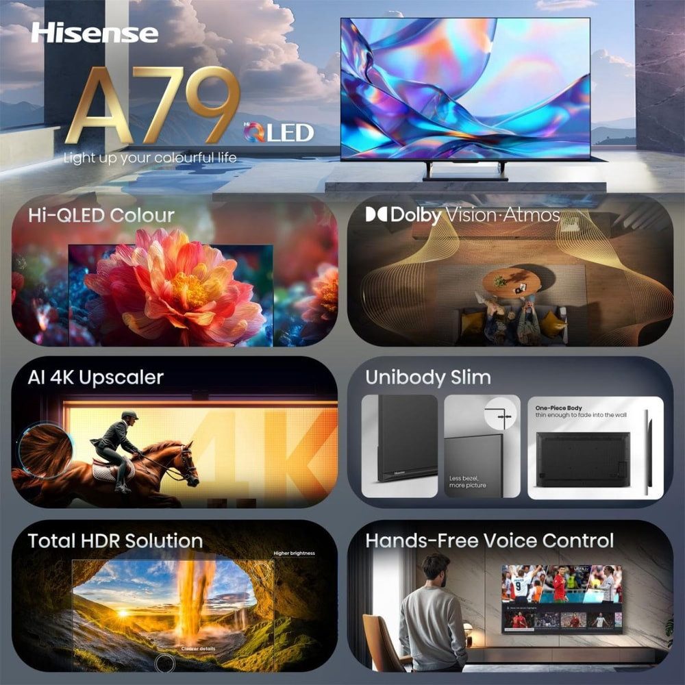Hisense 55A79S QLED-Fernseher (55 Zoll, 4K Ultra HD)