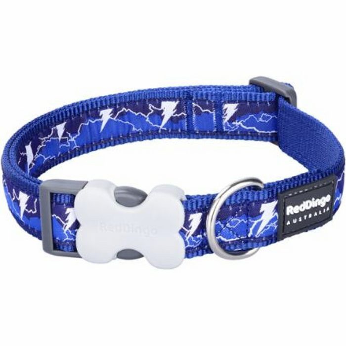 Red Dingo Hunde-Halsband Halsband RD 25 mm x 41-63 cm - Lightning Dark Blue
