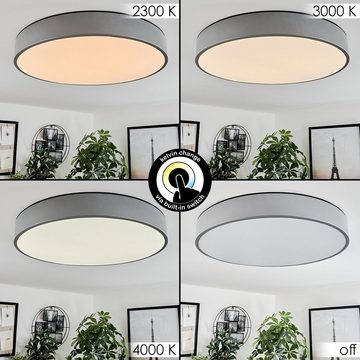 hofstein Deckenleuchte »Pianca« moderne Deckenlampe in Aluminiumfarben/Weiß, 4000 Kelvin