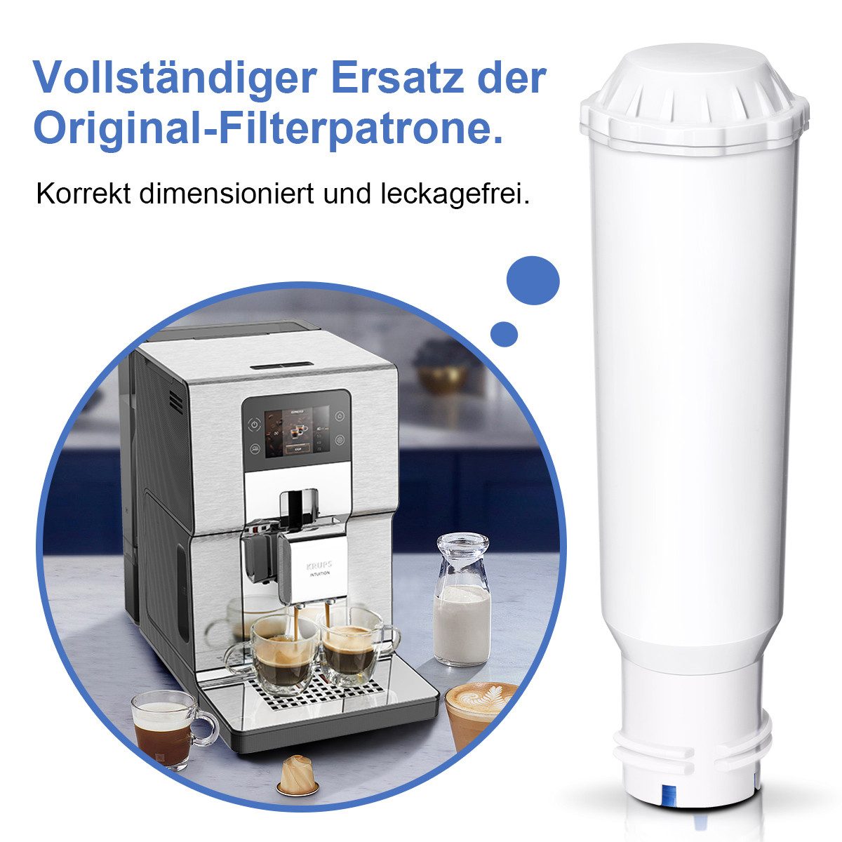 Filswa Wasserfilter Für Melitta®, Nivona®, Krups® F088, 6 Stück Filterpatronen, Zubehör für Kompatibel mit Krups F088 Melitta Pro Aqua, AEG, Bosch, Siemens, Nivona, Melitta, eine Kaffeemaschine vor starker Verkalkung schützen
