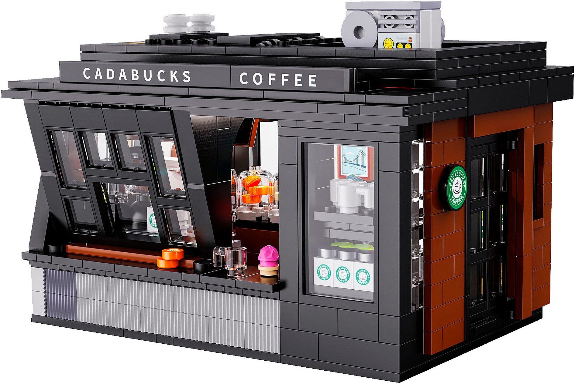 Jamara CaDA, Bricks, Coffee House (402884) Konstruktions-Spielset, (768 St), mit LED Licht