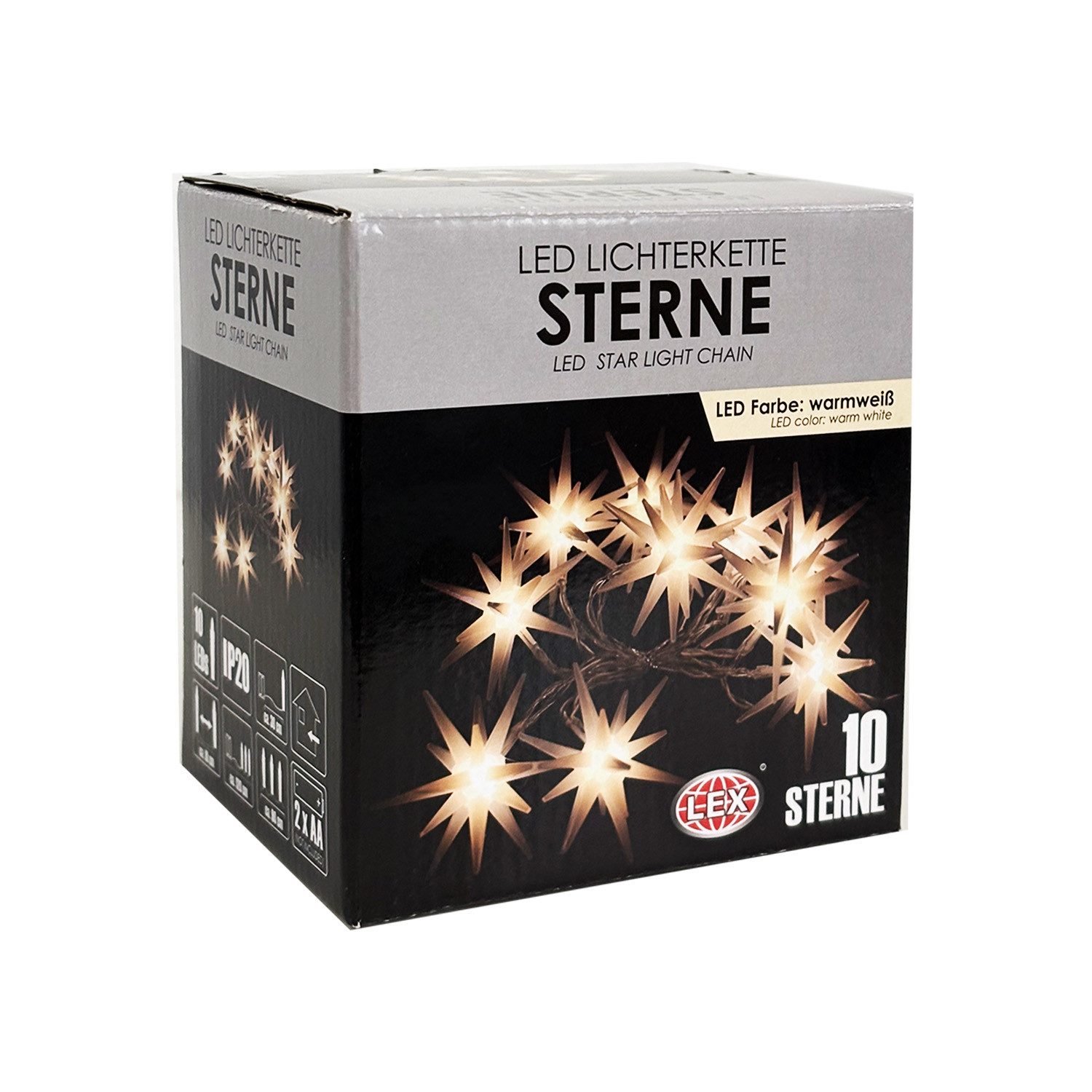 Mojawo Lichtervorhang LED Fenster Lichterkette 10 Sterne Weihnachtsbeleucht günstig online kaufen