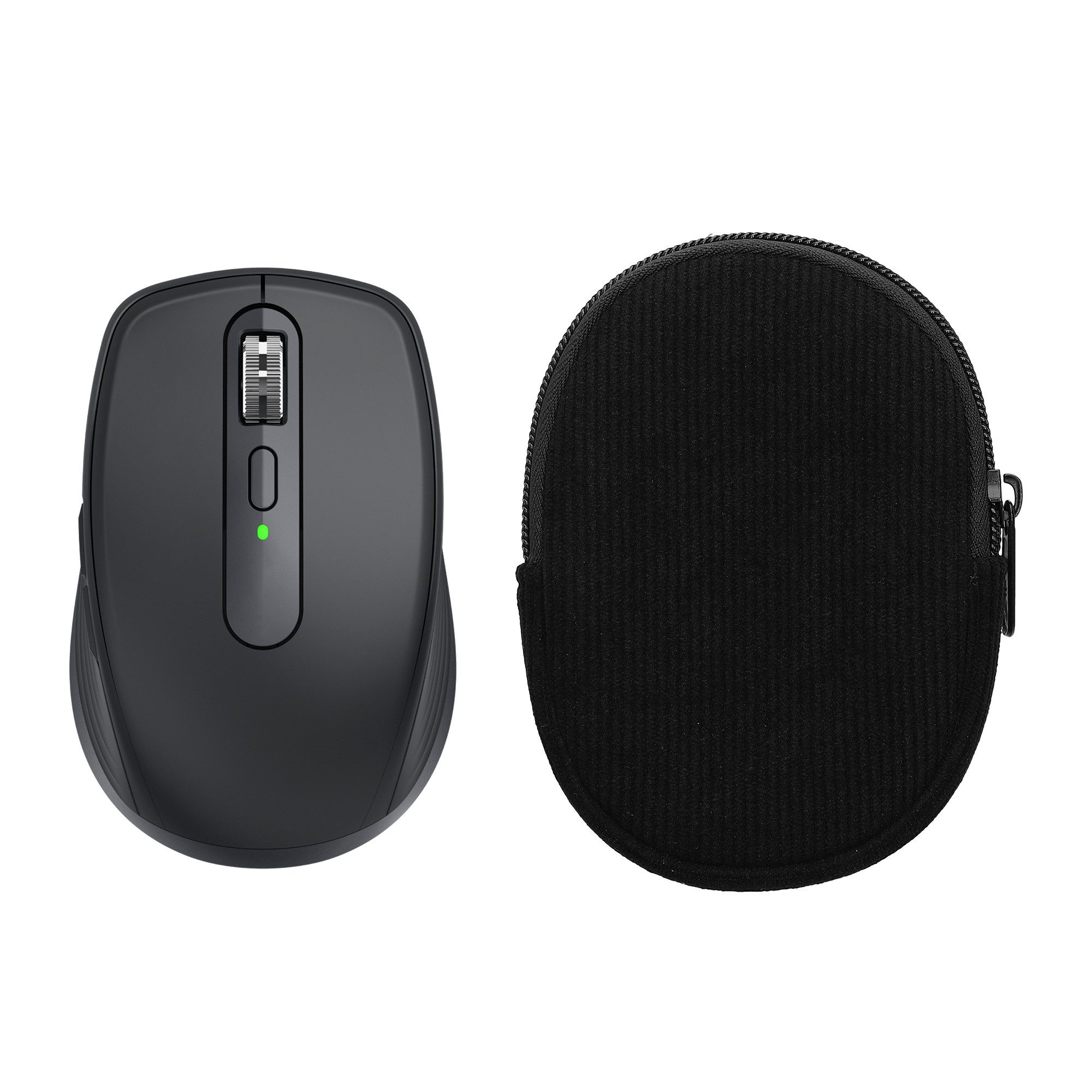 kwmobile Schutz-Set Maus Tasche für Logitech MX ANYWHERE 3 / ANYWHERE 3S Hülle, Case für Bluetooth Maus aus robustem Cord und Neopren Stoff