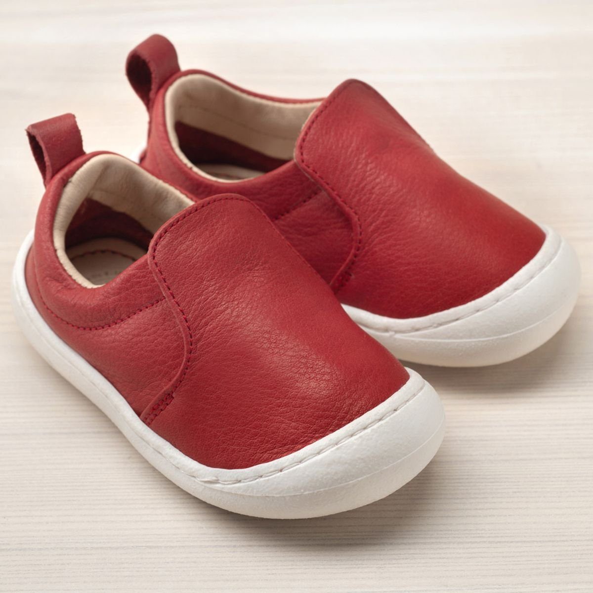 POLOLO Kinderschuhe Chico, Kinder Sneaker pflanzlich gegerbtes Leder Rot