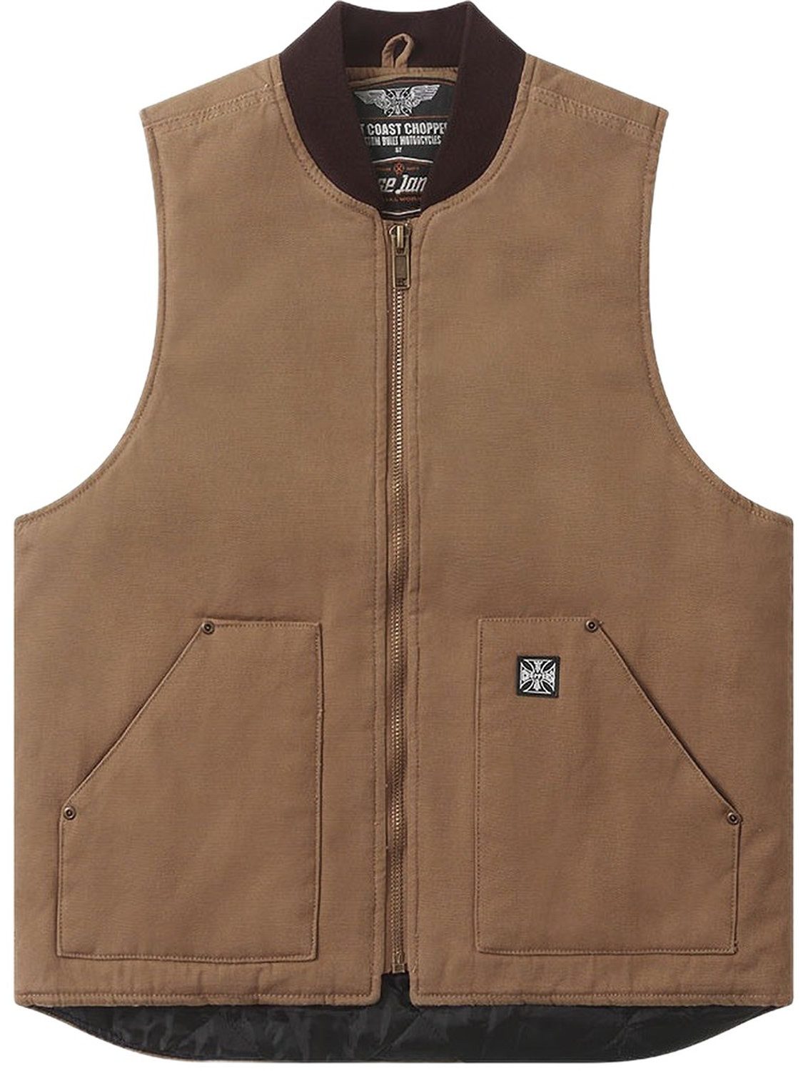 West Coast Choppers Kurzjacke Heavy Duty Workvest - Frontier Brown
