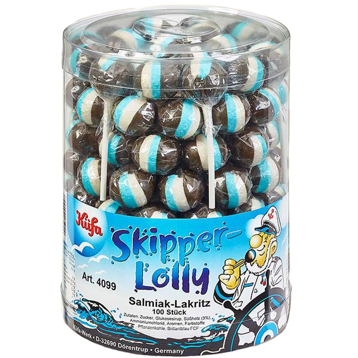 KUEFA Süßigkeit, Küfa Skipper Lolly mit Lakritzgeschmack einzeln verpackt 100er 1700g
