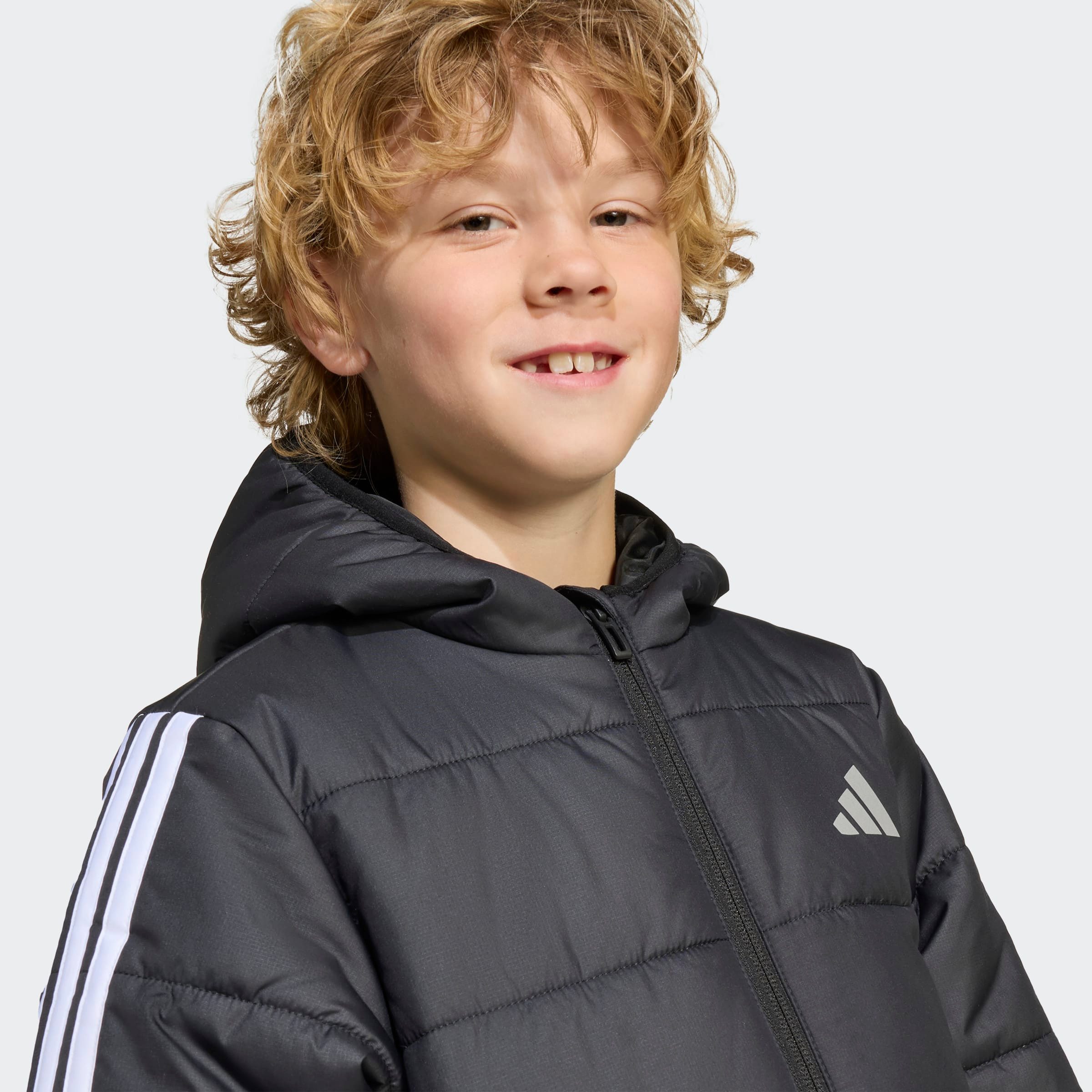 adidas Sportswear Winterjacke ESSENTIALS 3-STREIFEN GEFÜTTERTE für Kinder, mit Reißverschluss, leichtes Material