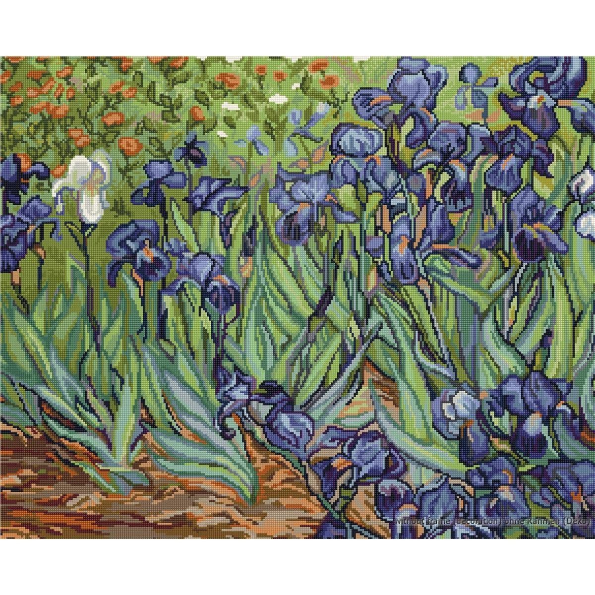Luca-S Kreativset Luca-S Kreuzstich Set "Iris von Van Gogh", Zählmuster, 42,5x34cm, (embroidery kit by Marussia)