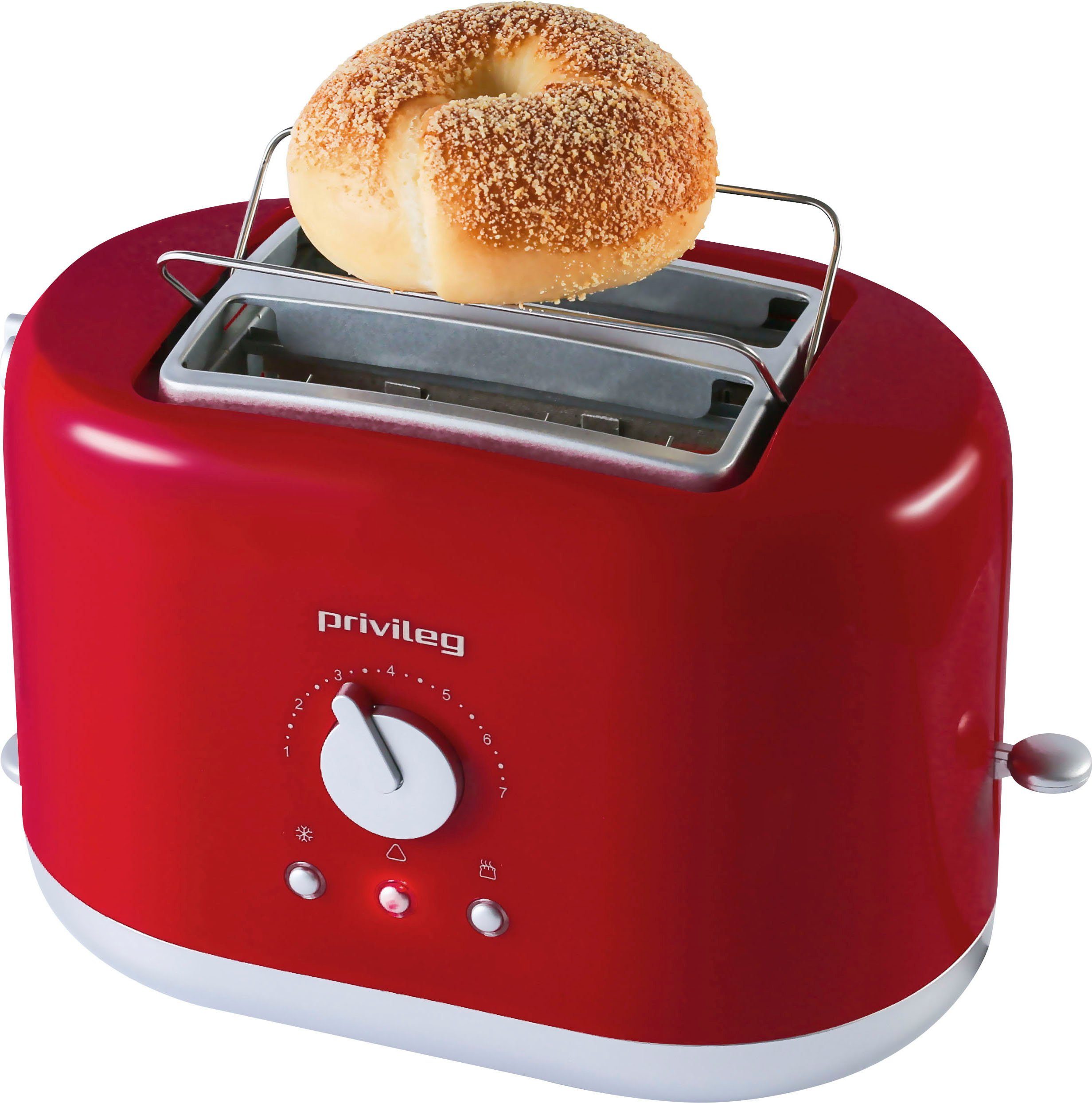 Privileg Toaster PT2870RPH, 2 kurze Schlitze, 870 W