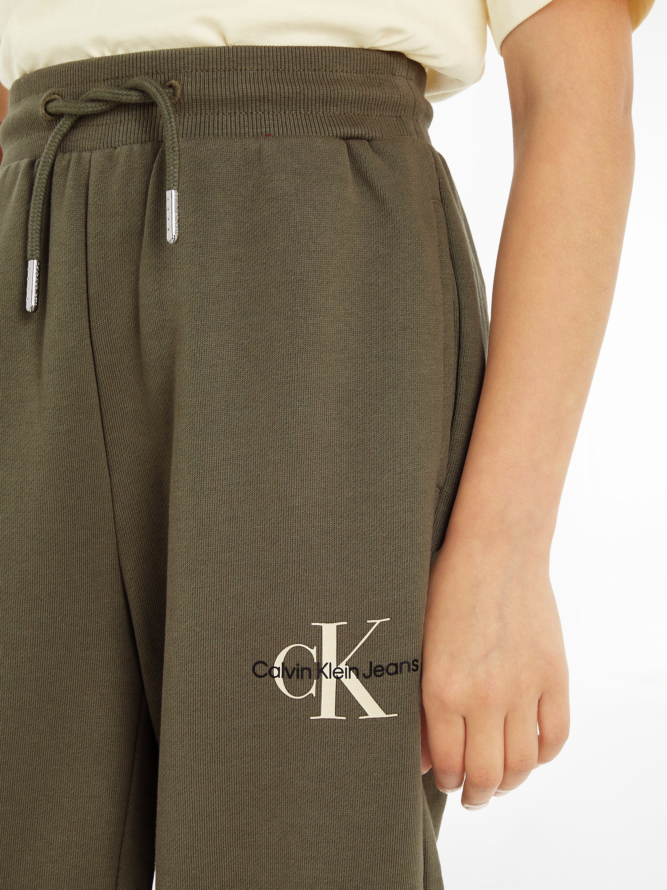 Calvin Klein Jeans mit Dusty Olive SWEATPANTS MONOGRAM LOGO Sweathose Logodruck