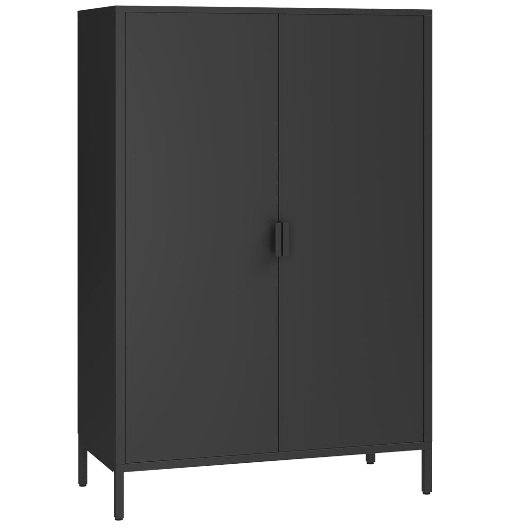 skølm Kommode Ituri aus Metall (Schwarz), Highboard mit 2 Einlegeböden, höhenverstellbare Füße