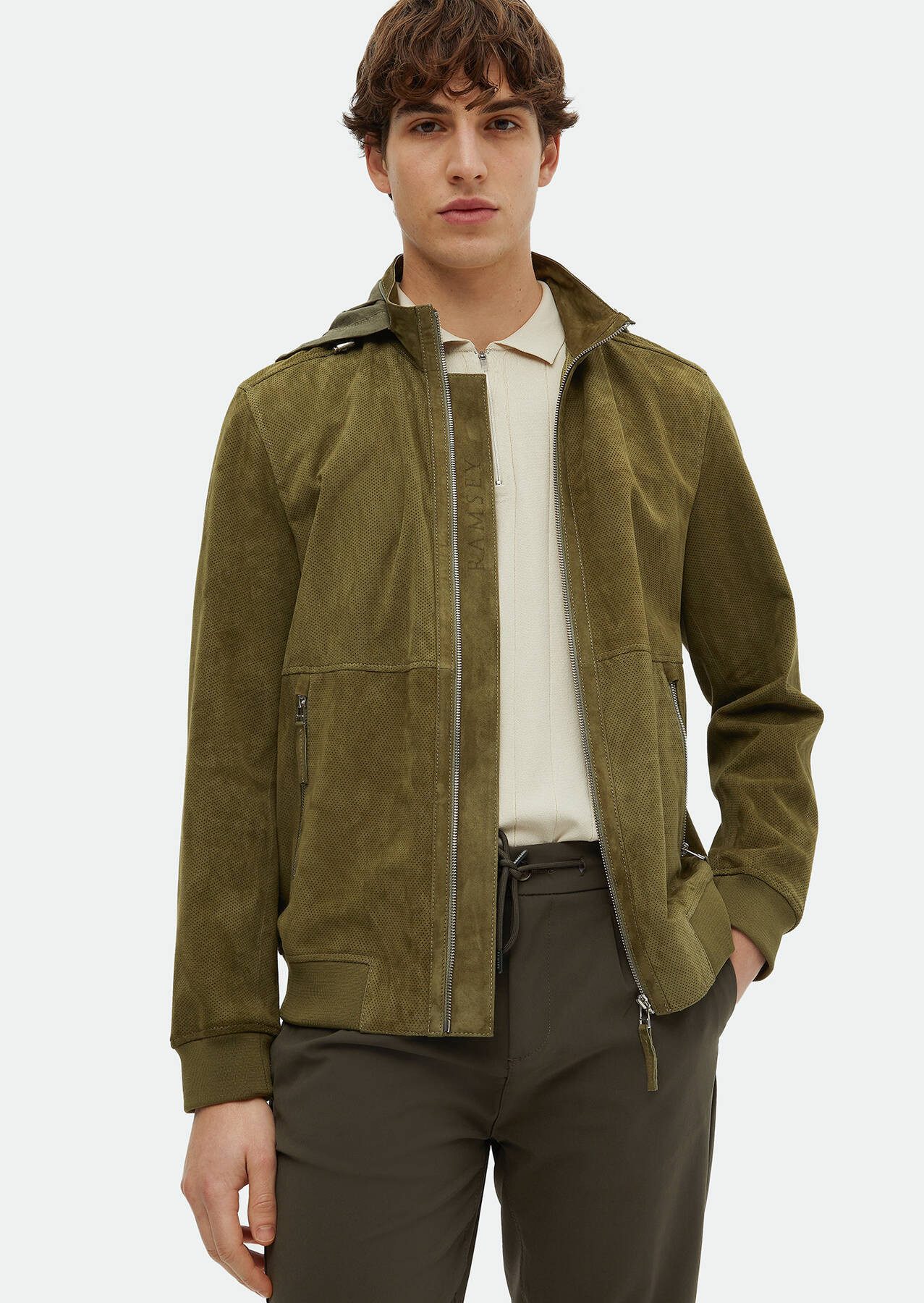 Winterjacke Khaki Wildleder Mantel