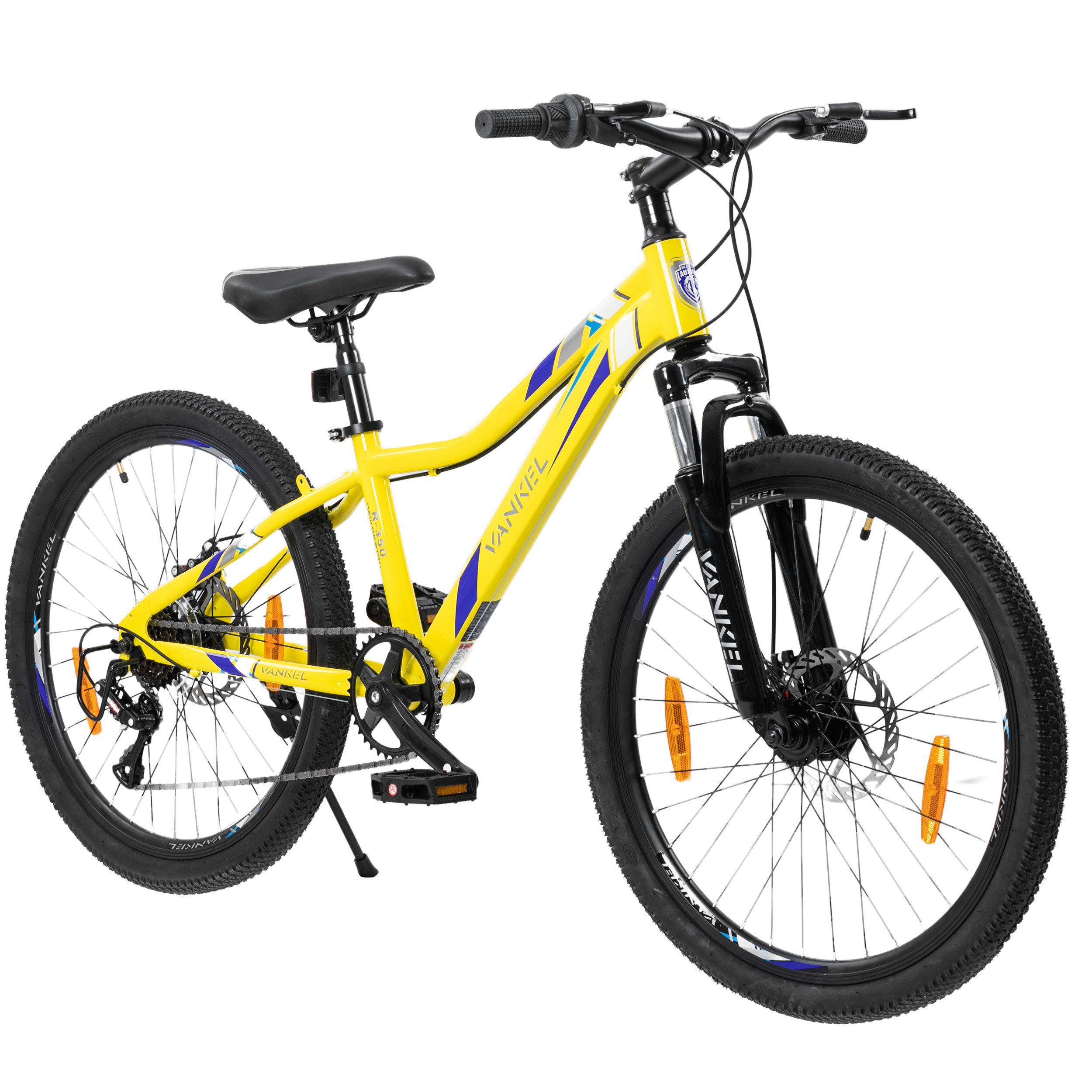 Mountainbike 24 Zoll, Jugendfahrrad MTB, Mit Federgabel, Scheibenbremsen