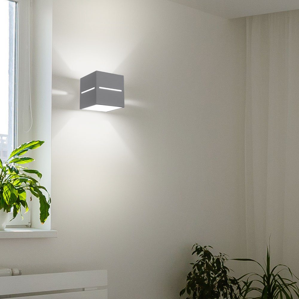 Etc Shop Wandleuchte Wandleuchte Innen Modern Grau Wandbeleuchtung Indirekt Wandstrahler Up Down Lampe Treppenhaus Mit Lichteffekt Aluminium 1x G9 Lxbxh 10x10x12 Cm Online Kaufen Otto