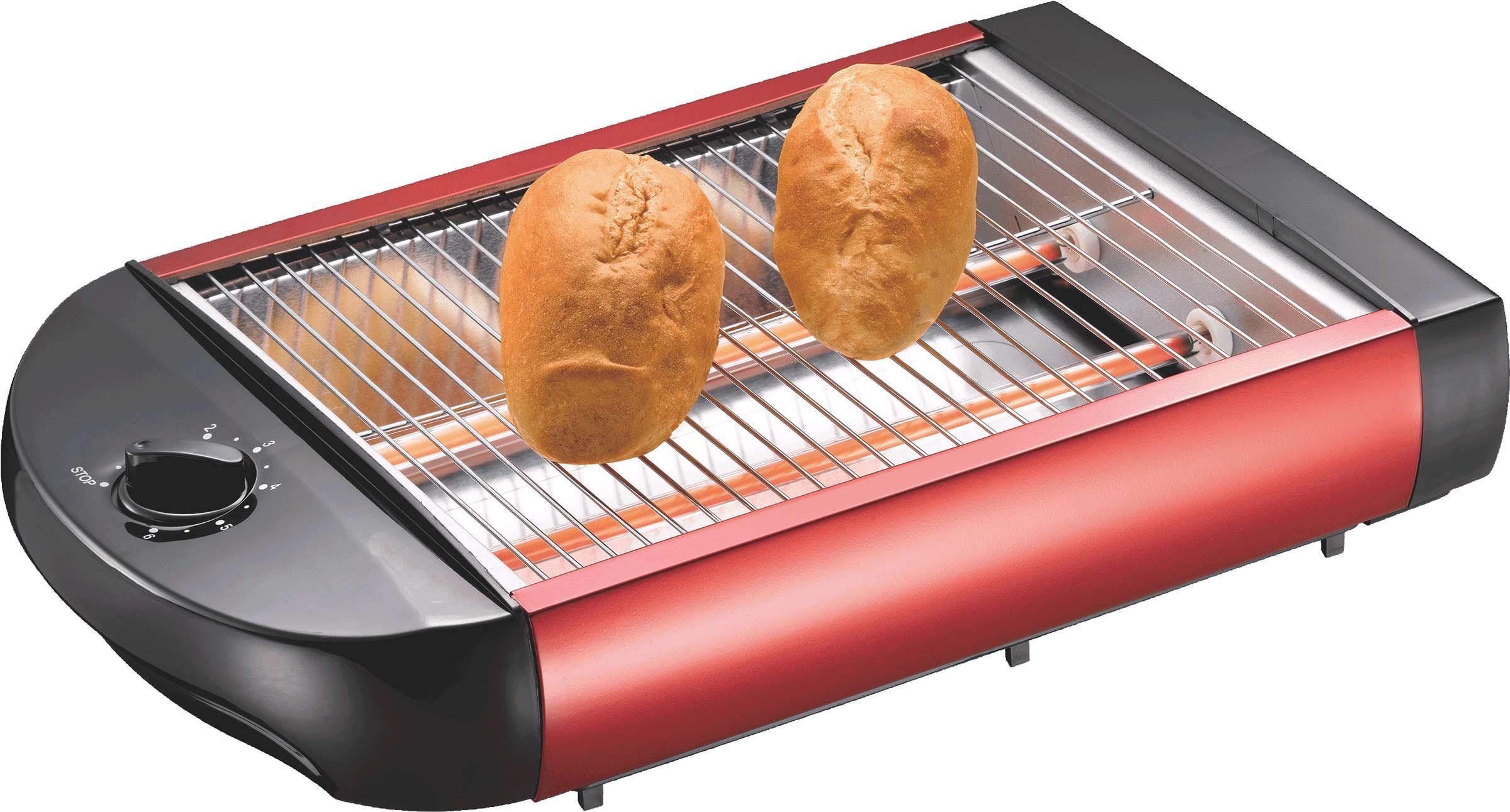 EPIQ Toaster 80001211 Flach-Toaster Brötchen-Röster, rot, 600 W – Bild 2 von 5