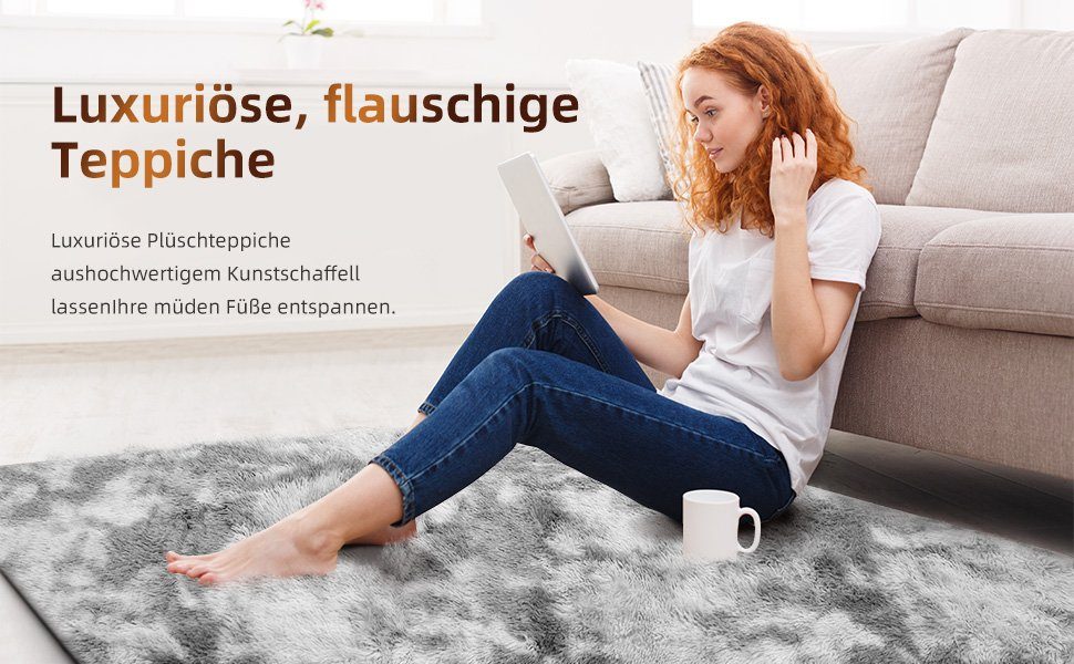 Simloveve Hochflor-Teppich, rechteckig, Höhe: 30 mm, günstig online kaufen