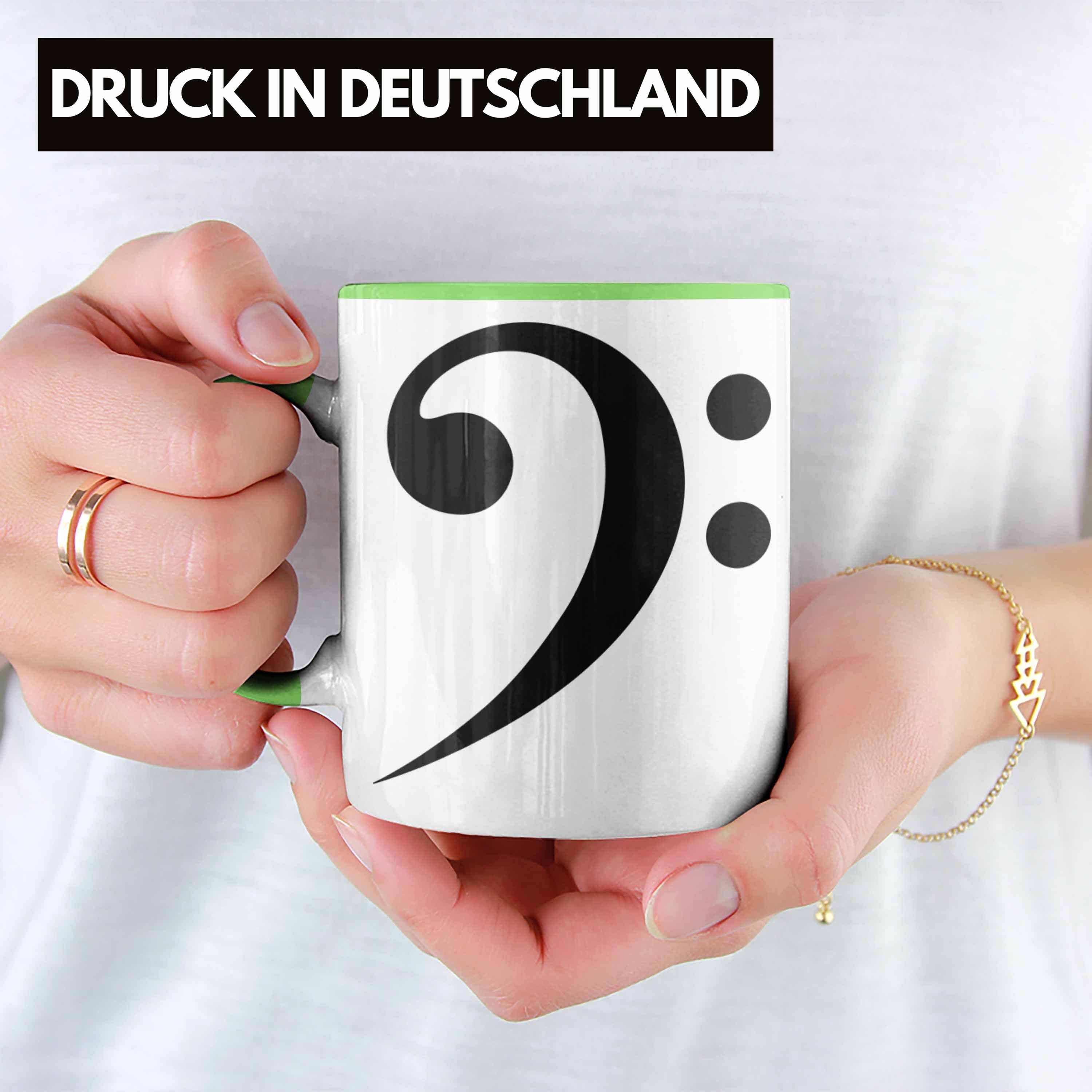 Bassist Geschenkidee Tasse Grün Geschenk Grafik Bass-Spieler Tasse Kaffee-Becher Trendation