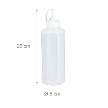 relaxdays Dressing Shaker 8 x Quetschflasche 1000 ml, Kunststoff