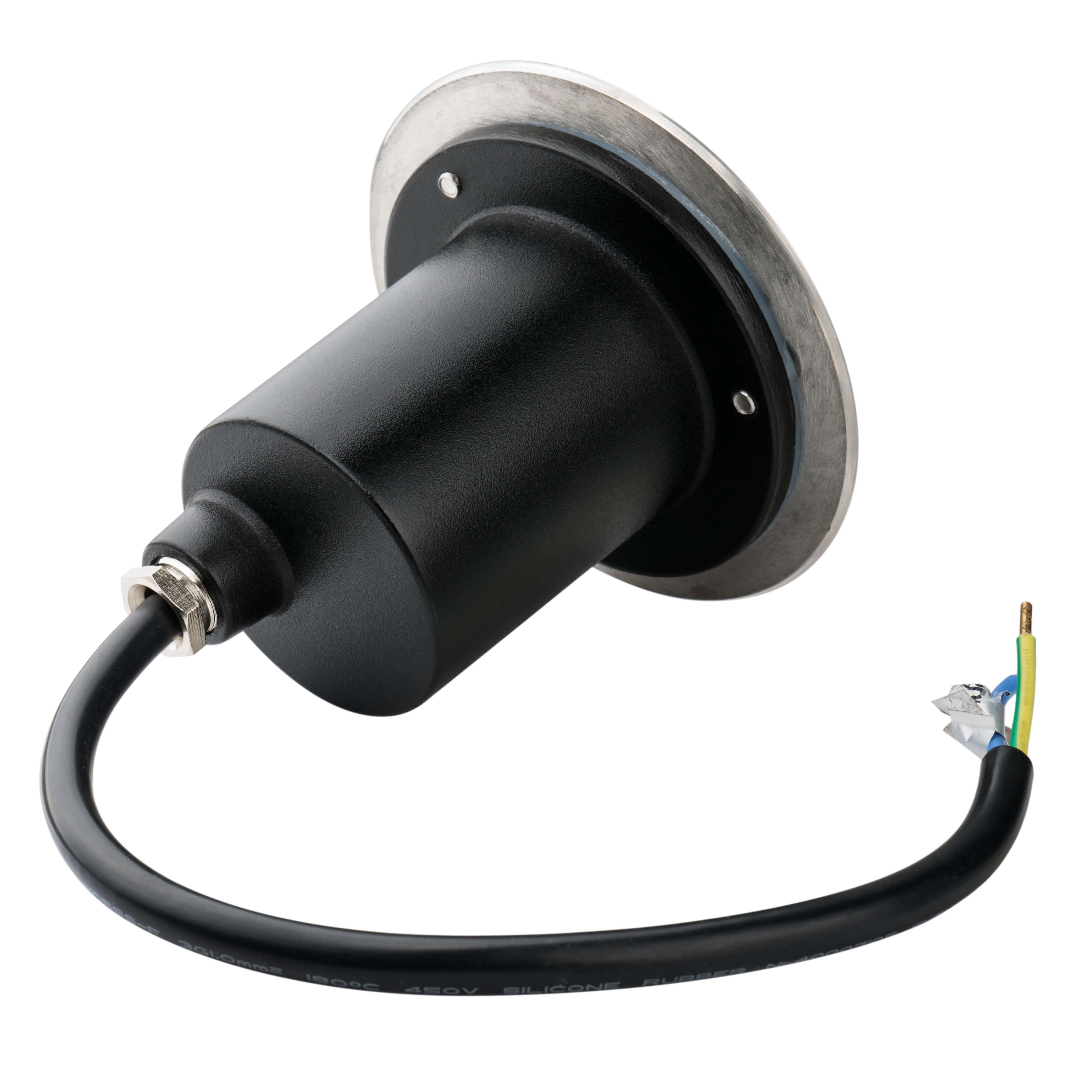 GTV LED Gartenleuchte LED Einbau Bodenleuchte Bodenspot Bodenstrahler Edelstahl Rund mit, Bodenleuchte Edelstahl 2000KG belastbar IP67 230 Volt mit GU10