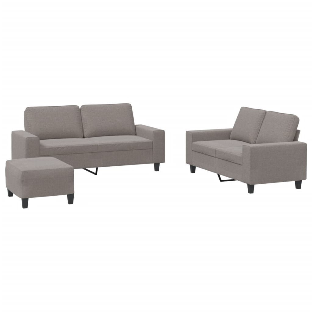 vidaXL Sofa 3-tlg. Sofagarnitur Taupe Stoff günstig online kaufen
