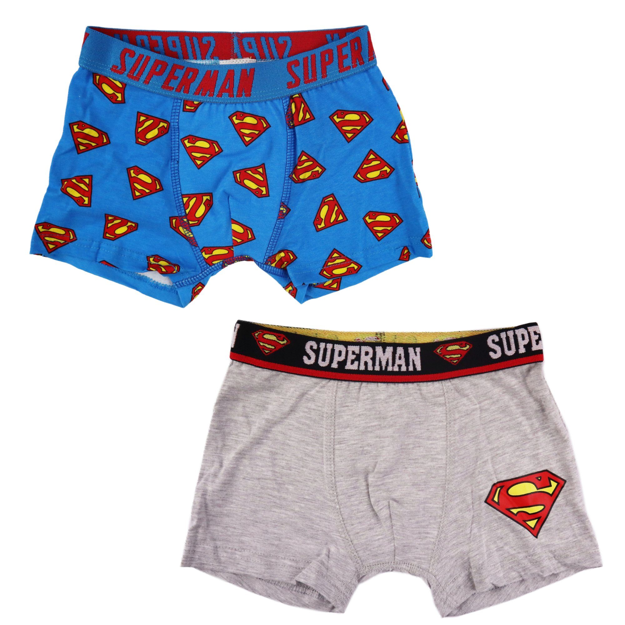 DC Comics Boxershorts Superman Kinder Jungen Boxershorts 2er Pack Gr. 116 bis 146