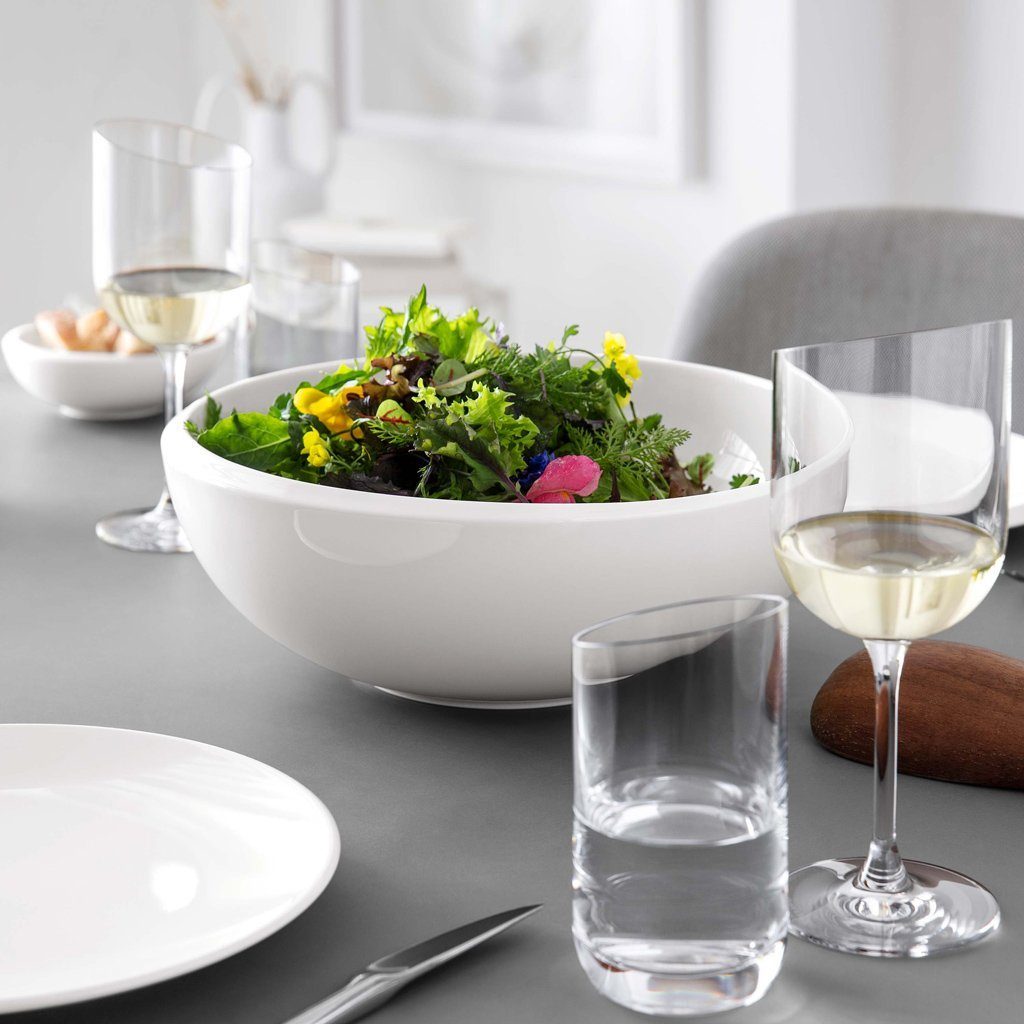 Villeroy & Boch Salatschüssel NewMoon große Schüssel, 2,5 l, weiß, Porzellan, (1-tlg)