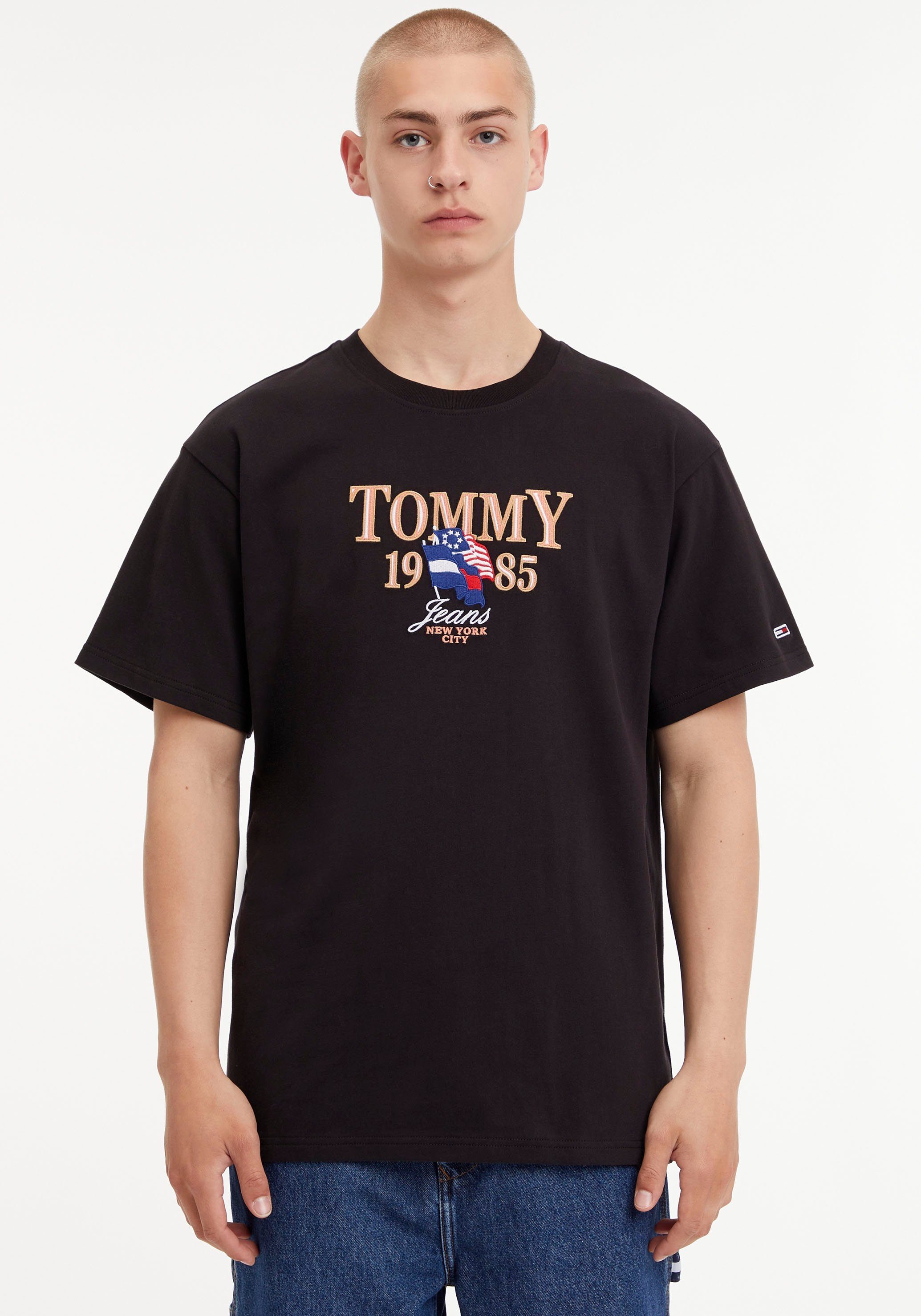 Tommy Jeans T-Shirt TJM RLXD TJ LUXE CHEST LOGO TEE mit Logostickereien Black