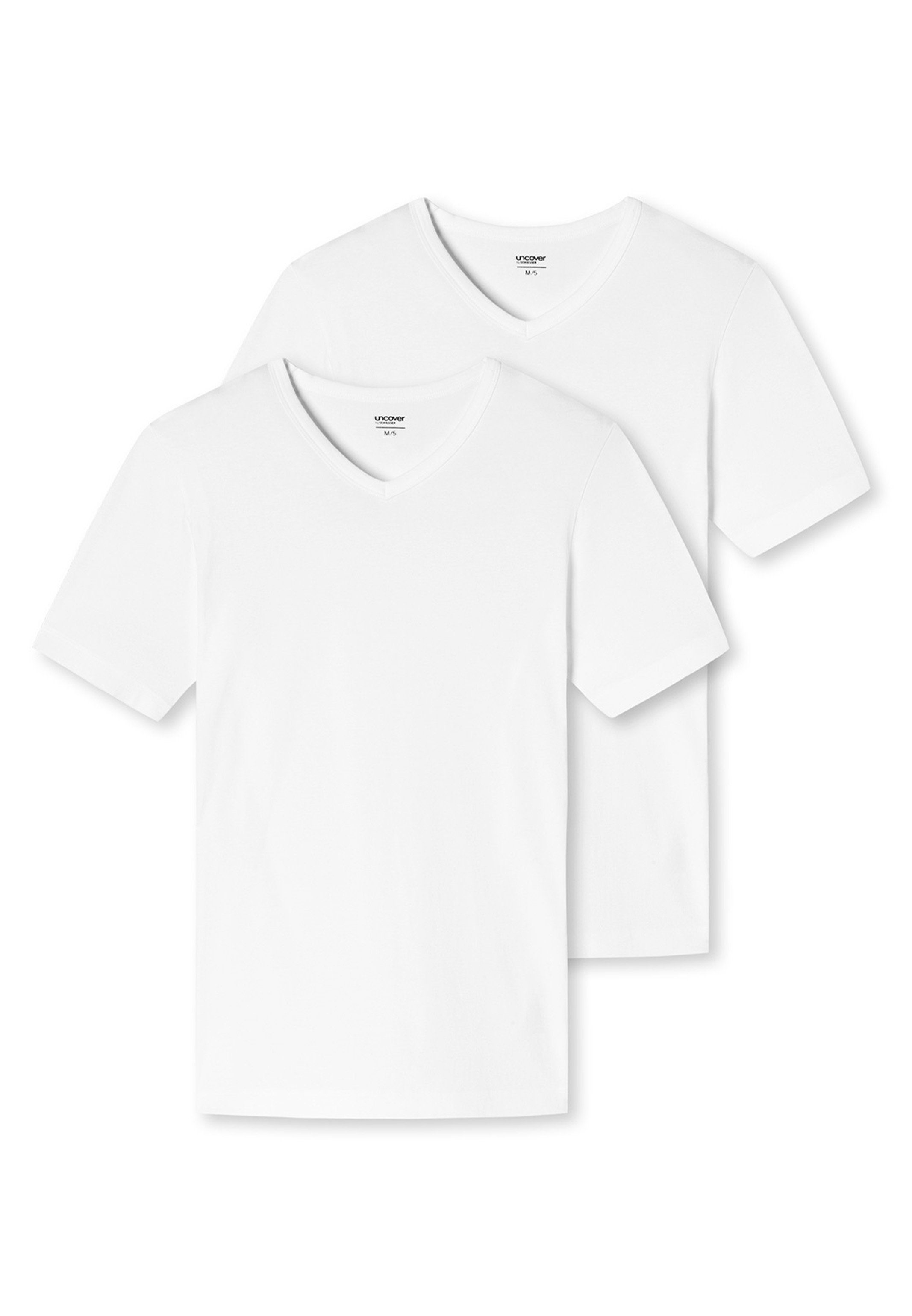 uncover by SCHIESSER Unterhemd 2er Pack Basic (Spar-Set, 2-St) Unterhemd / Shirt Kurzarm - Baumwolle - Weiß