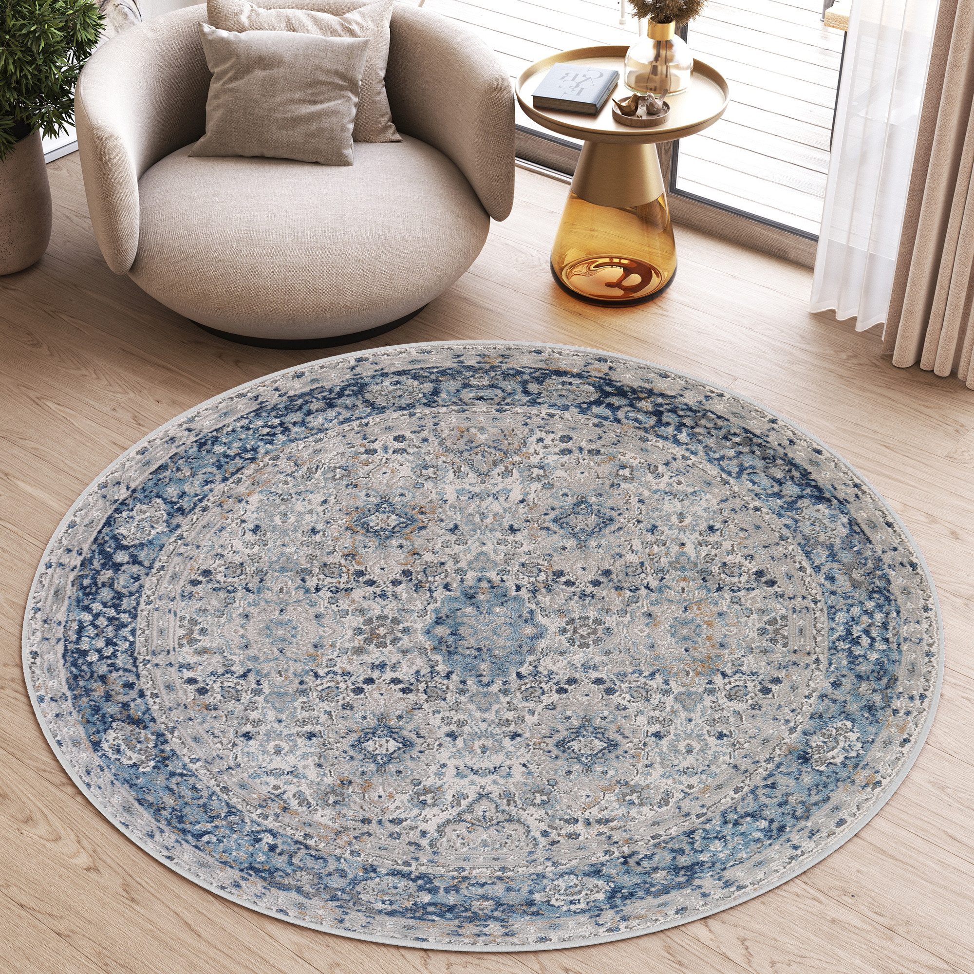 Tapiso Teppich VALLEY, rund, Höhe: 9 günstig online kaufen