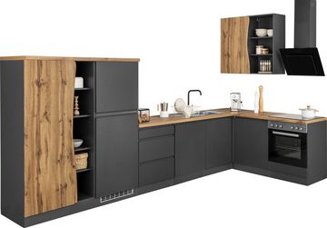 Kochstation Küche KS-Bruneck, Stellbreite 380/180 cm breit, wahlweise mit oder ohne E-Geräte, MDF