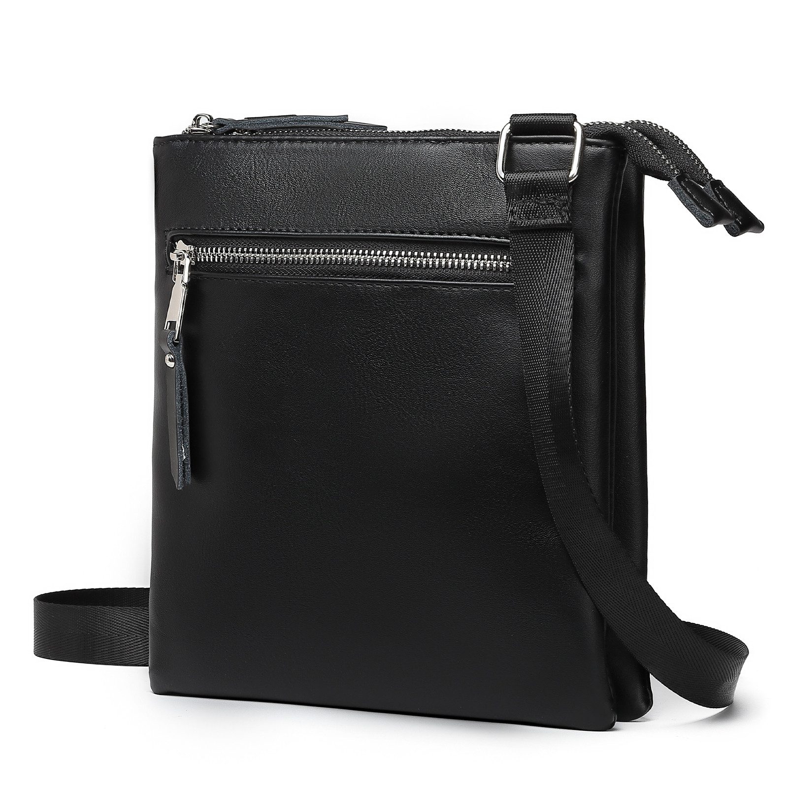 Miss Lulu Umhängetasche Damen Handytasche in Schwarz mit verstellbarem Riemen