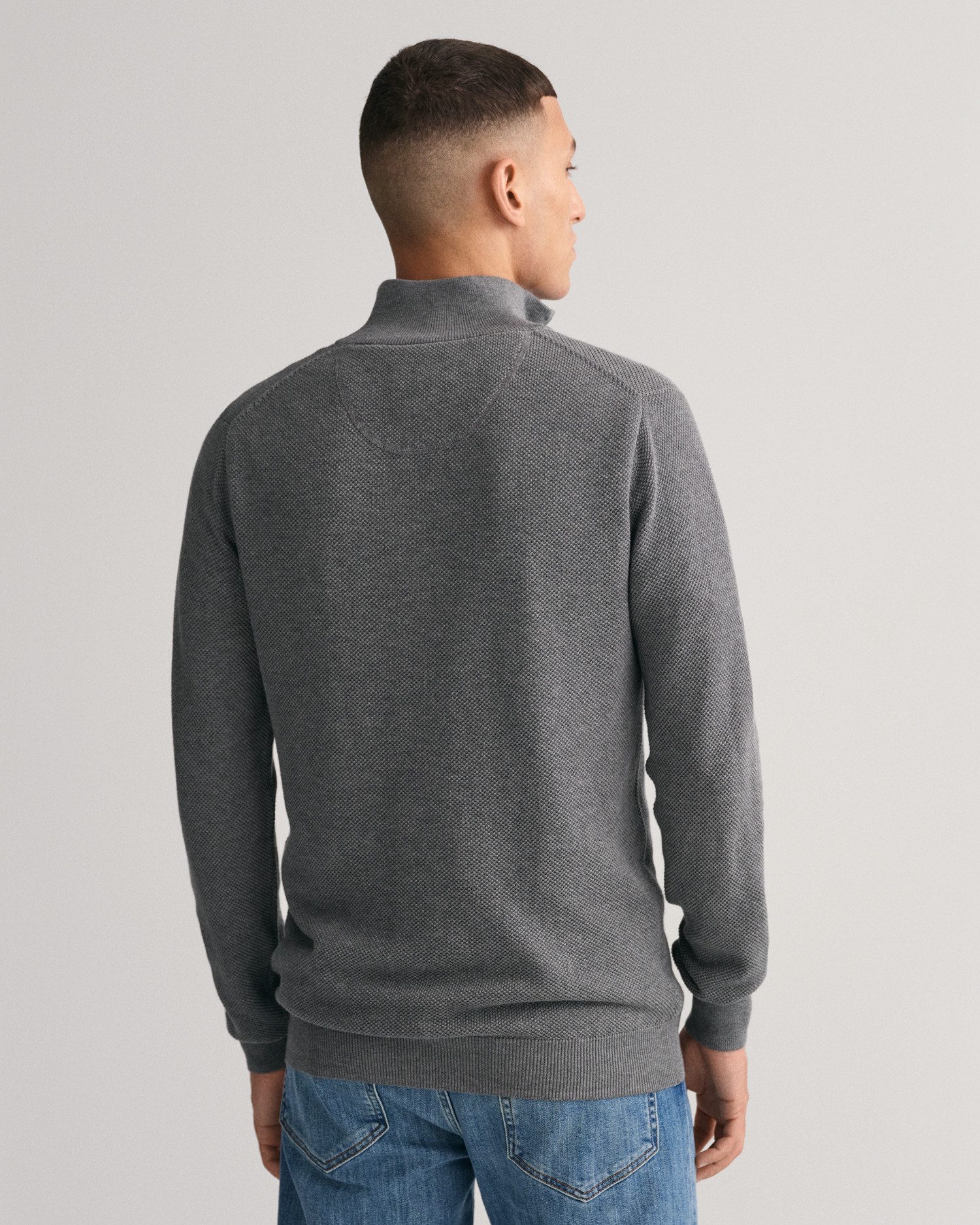 Gant Troyer COTTON PIQUE HALF ZIP mit Piqué-Struktur günstig online kaufen