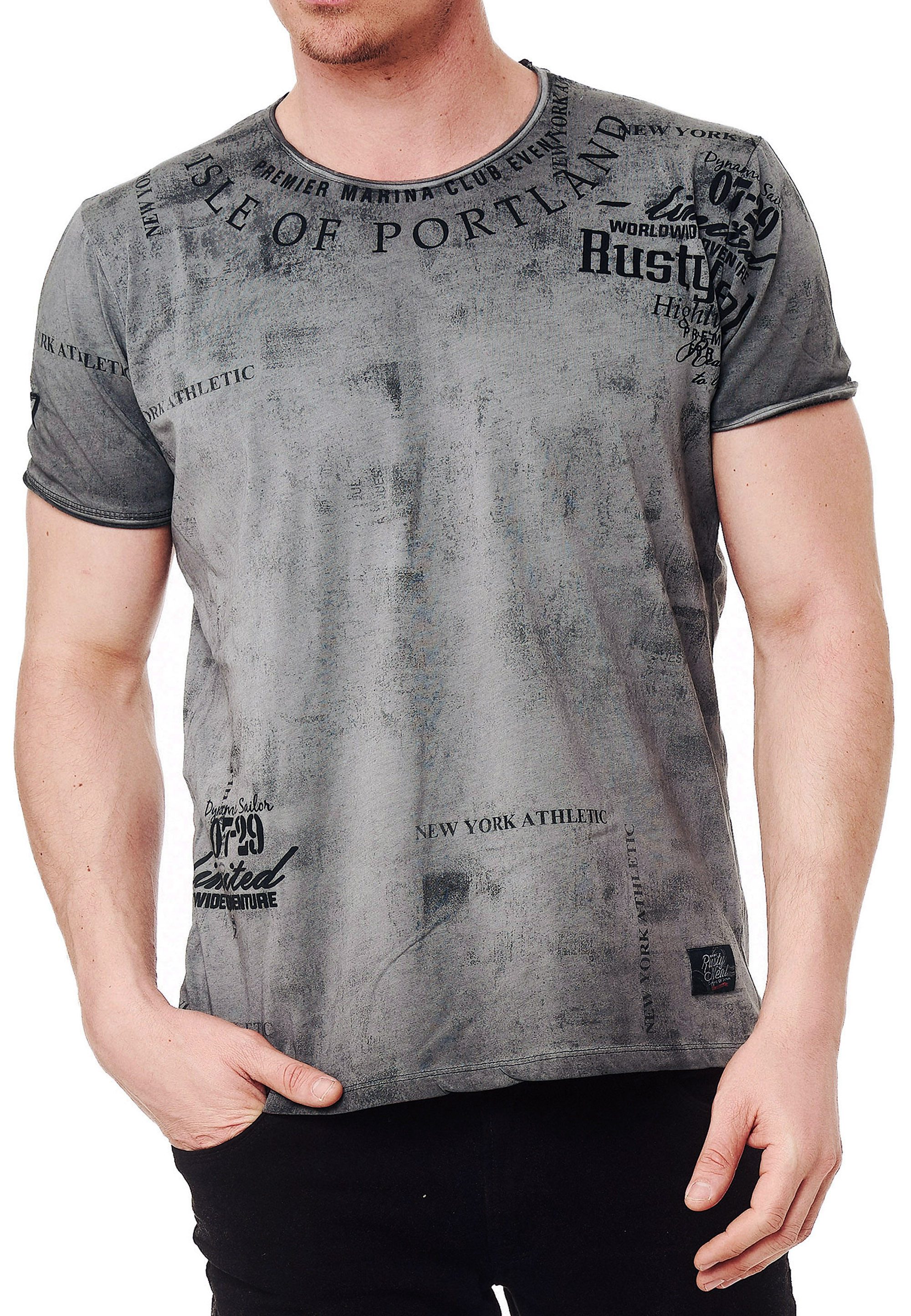 T-Shirt T-Shirt Rundhals Printed Tee Shirt Kurzarm Stretch S M L XL XXL 3XL